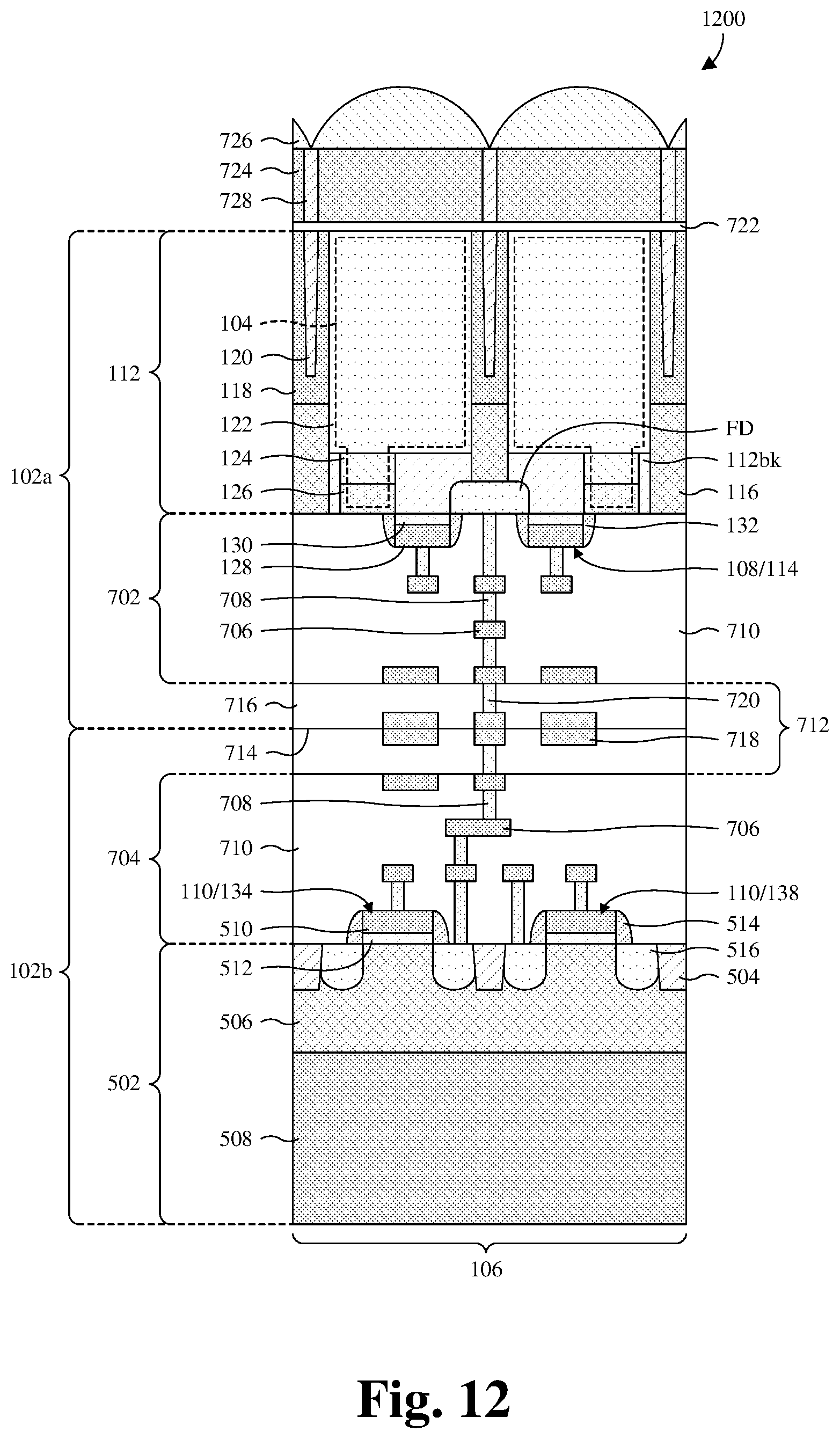 Patent US12622082 Figure 10 – Stacked CMOS image sensor with STI-free photodetector isolation and method for forming the same