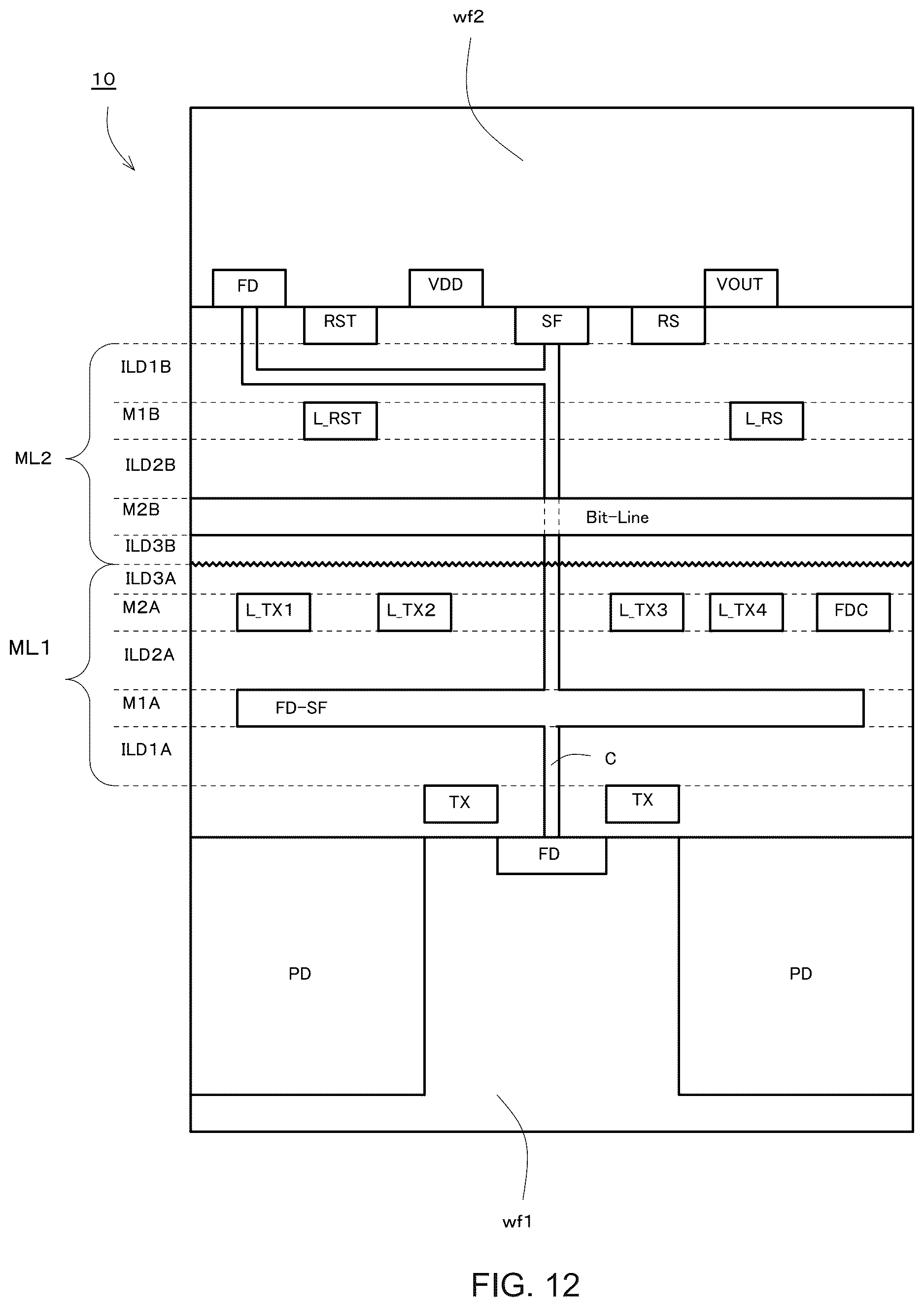 Patent US12622084 Figure 12 – Image sensor and image sensor manufacturing method