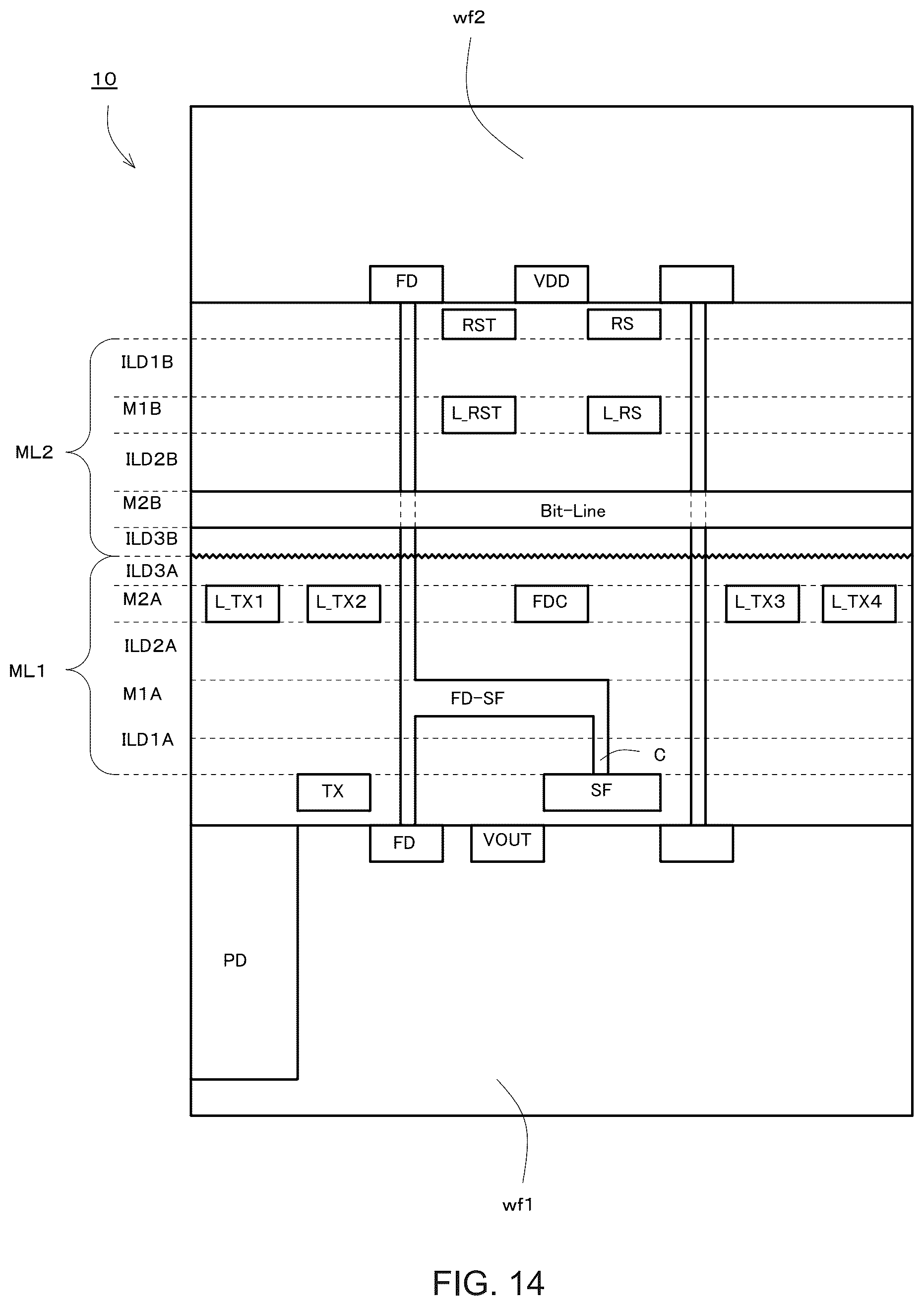 Patent US12622084 Figure 14 – Image sensor and image sensor manufacturing method