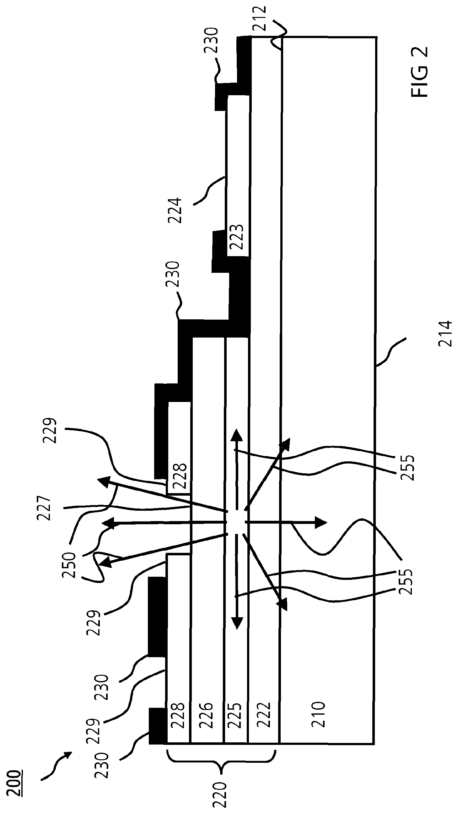 Patent US12622095 Figure 2 – Optical device and method for producing an optical device