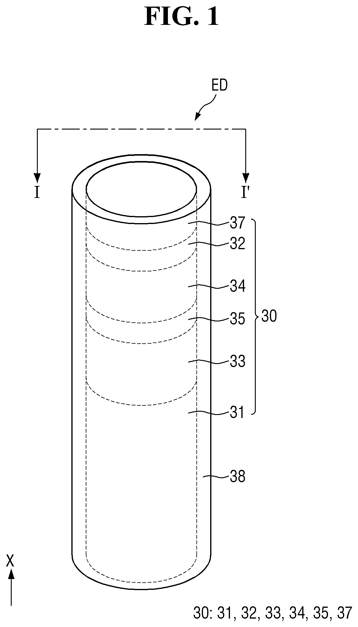 Patent US12622100 Figure 1 – Light emitting element and display device including the same