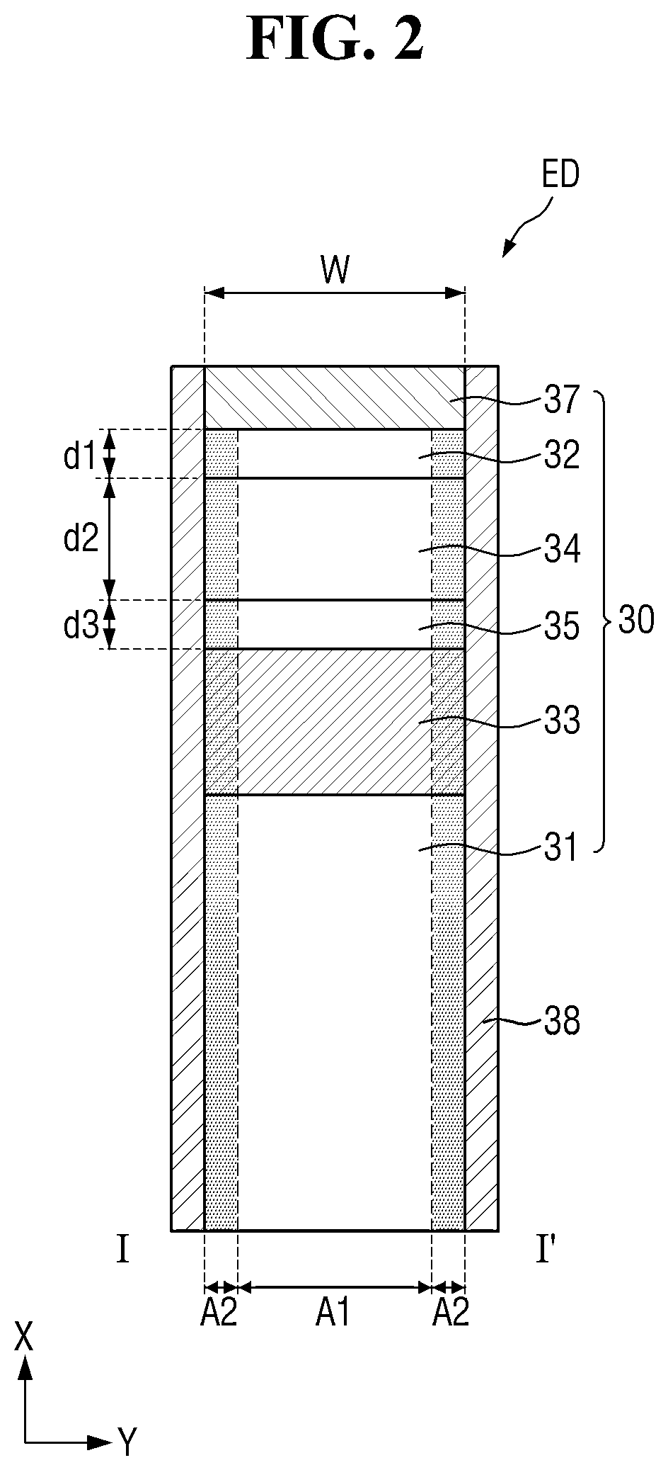 Patent US12622100 Figure 2 – Light emitting element and display device including the same