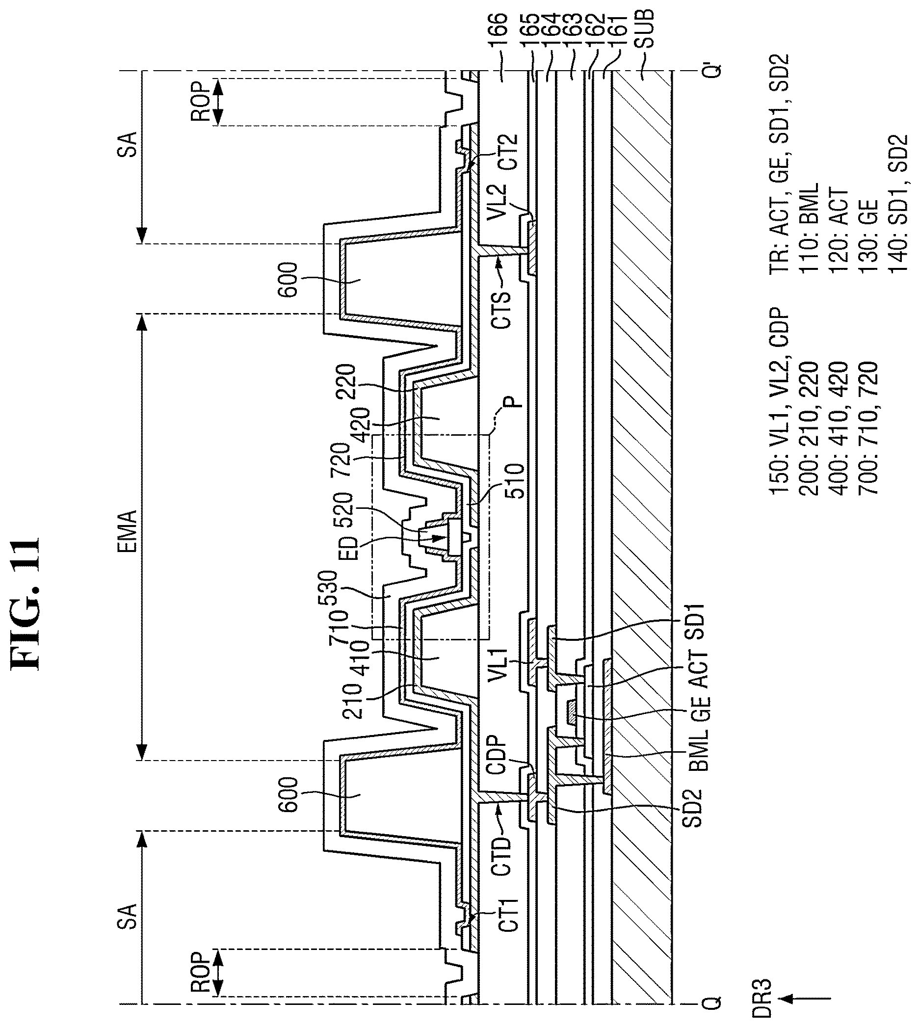 Patent US12622100 Figure 11 – Light emitting element and display device including the same