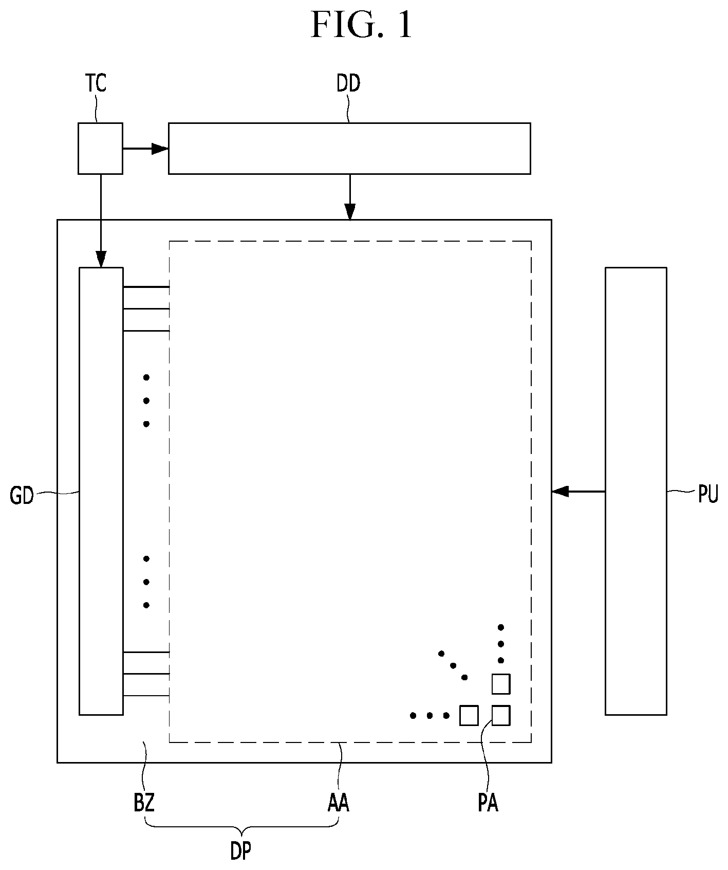 Patent US12622102 Figure 1 – Display device