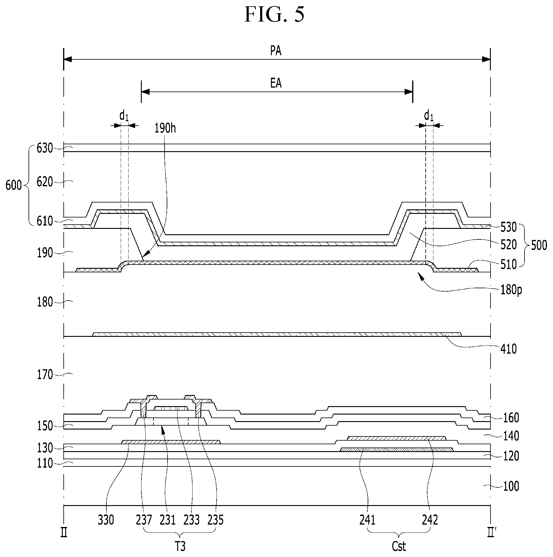 Patent US12622102 Figure 5 – Display device