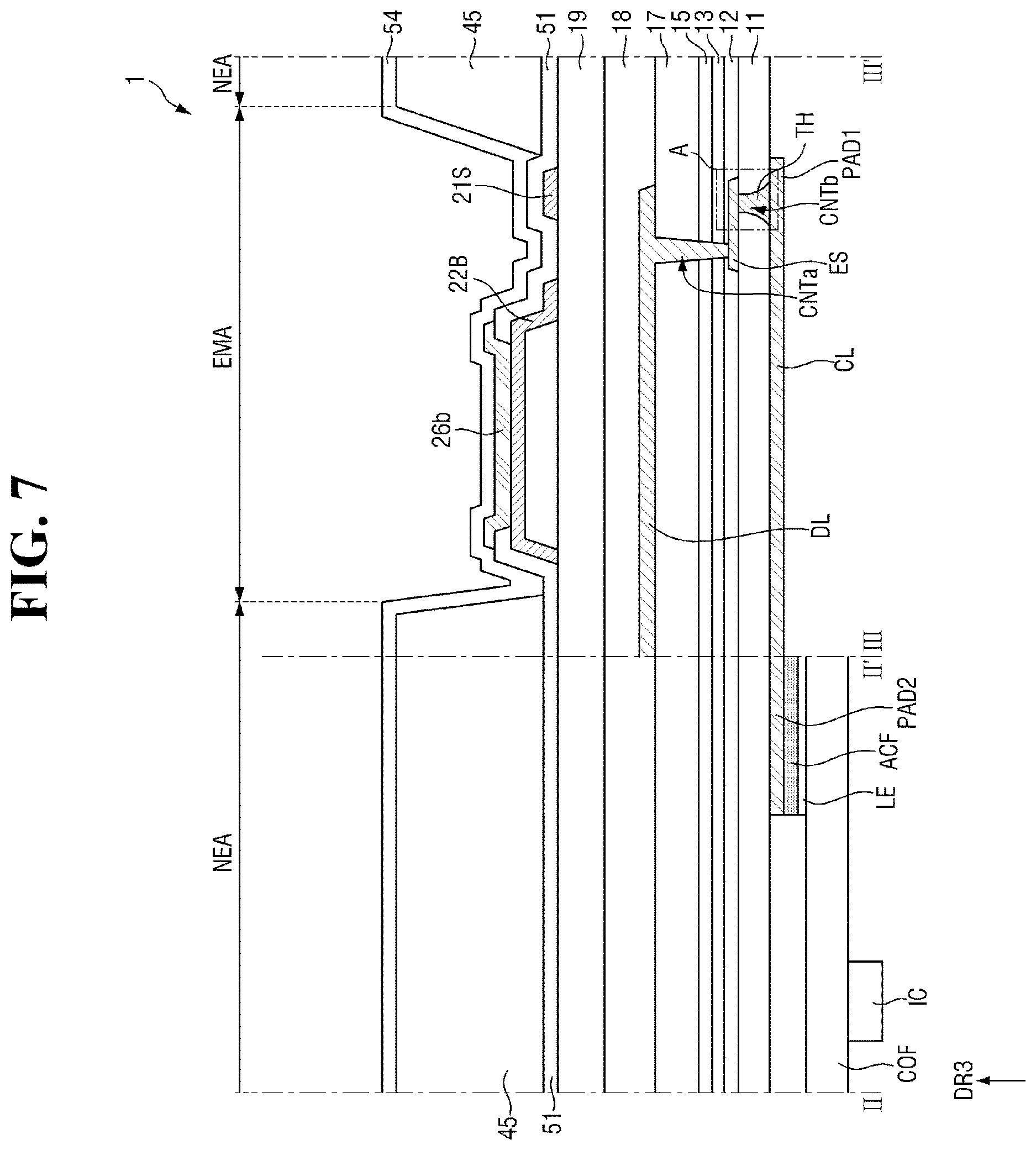 Patent US12622105 Figure 7 – Display device