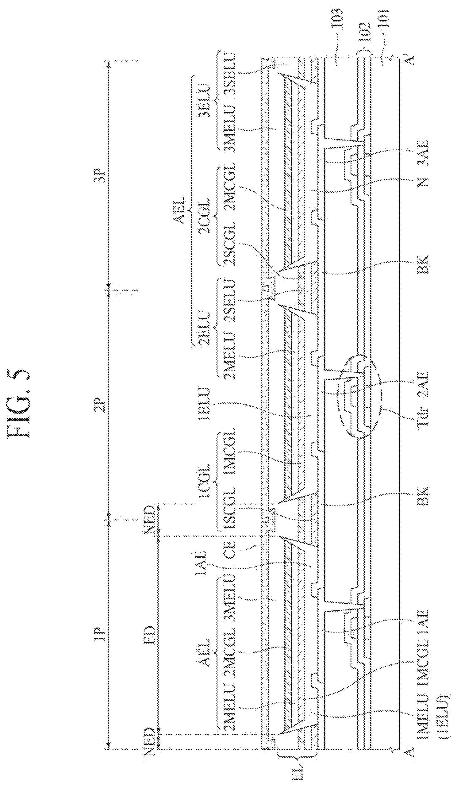 Patent US12622106 Figure 7 – Light emitting display apparatus and method of manufacturing the same