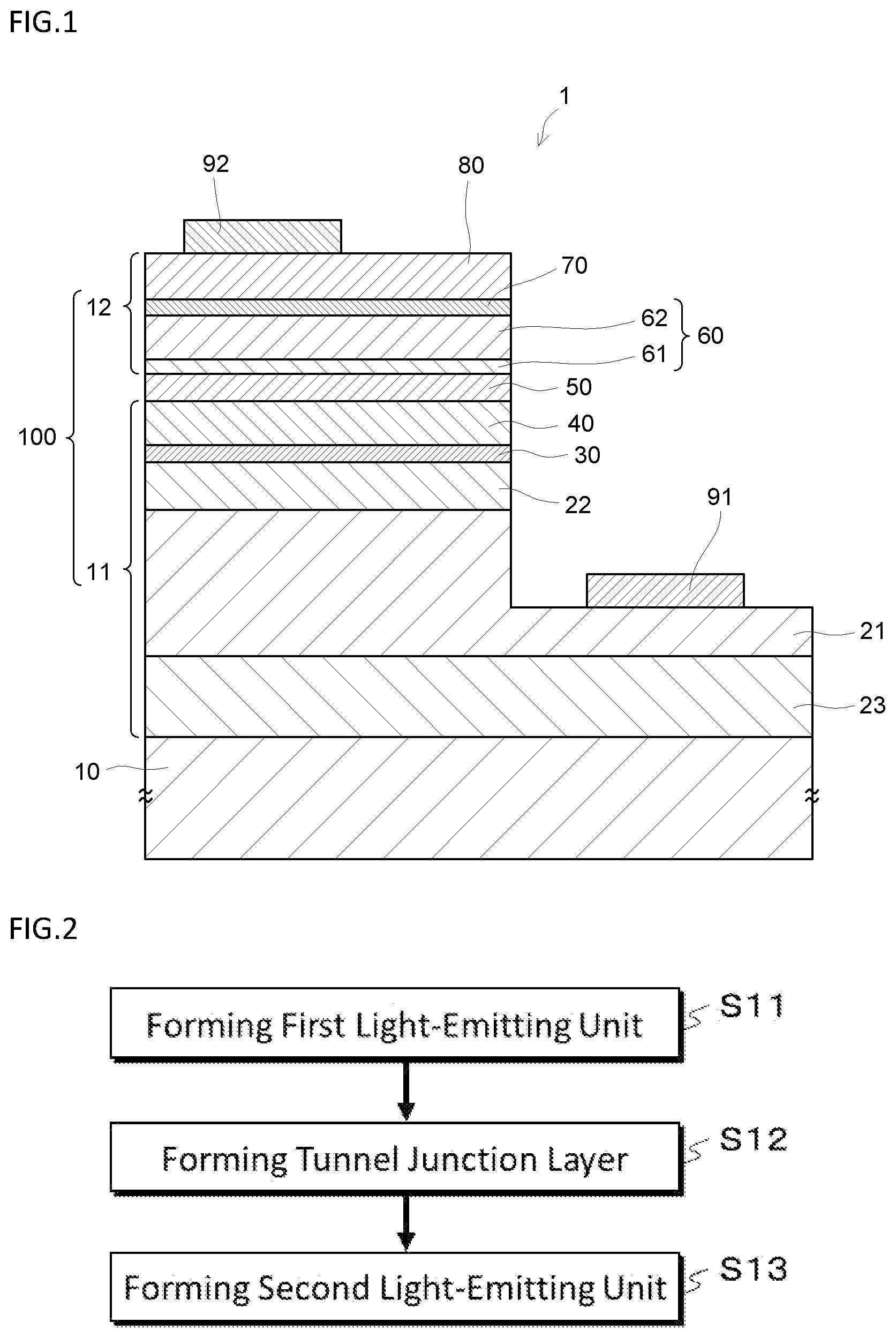 Patent US12622107 Figure 1 – Light-emitting element