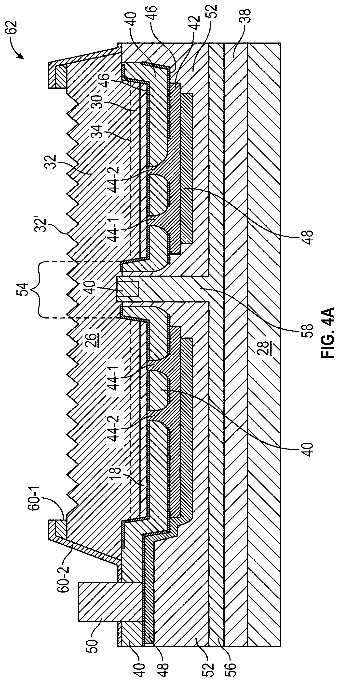 Patent US12622108 Figure 4 – Interconnect structures for improved light-emitting diode chip performance