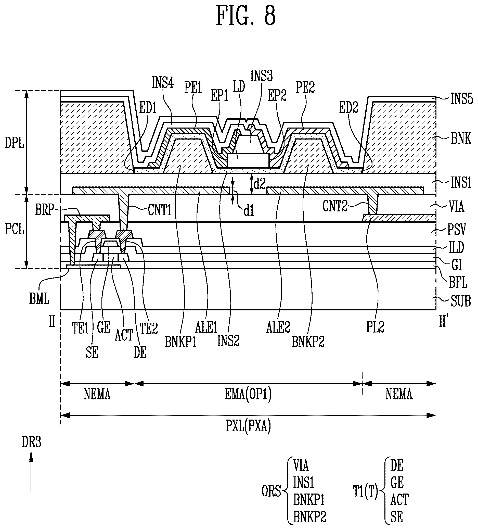 Patent US12622120 Figure 8 – Display device