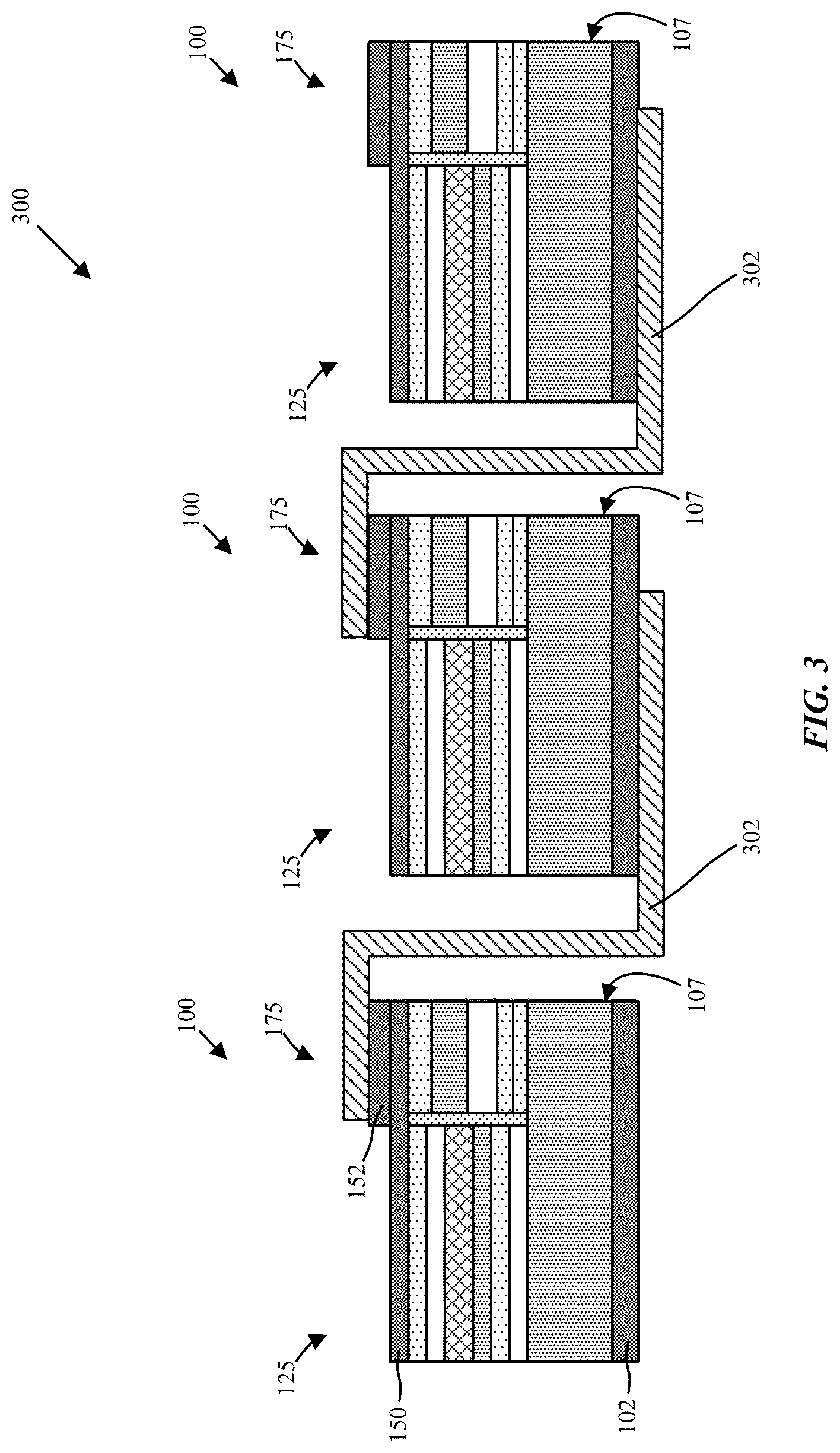 Patent US12622125 Figure 4 – Integrated bypass diode schemes for solar modules