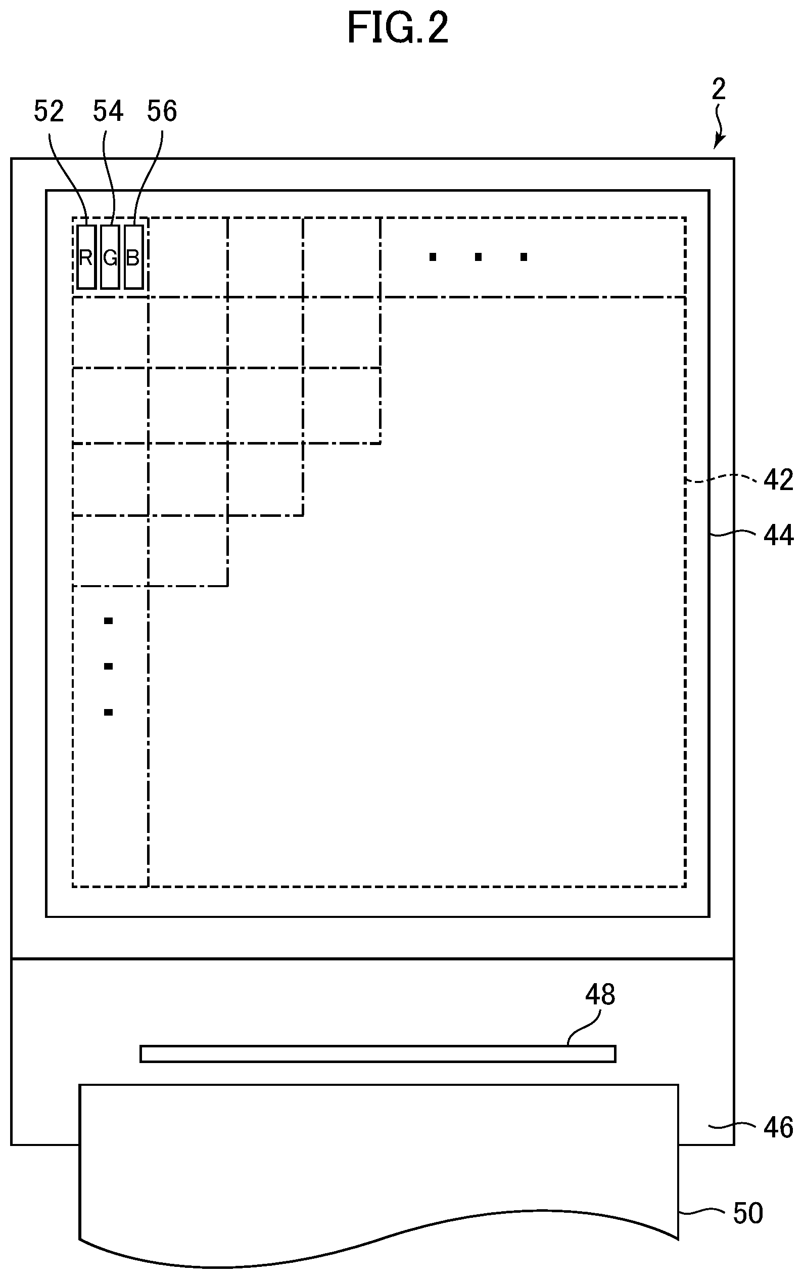 Patent US12622133 Figure 2 – Display device and method for manufacturing thereof