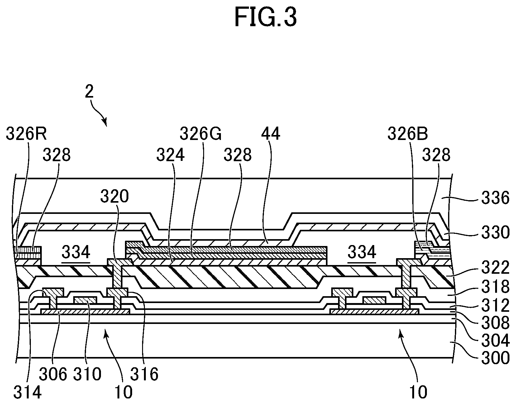 Patent US12622133 Figure 3 – Display device and method for manufacturing thereof