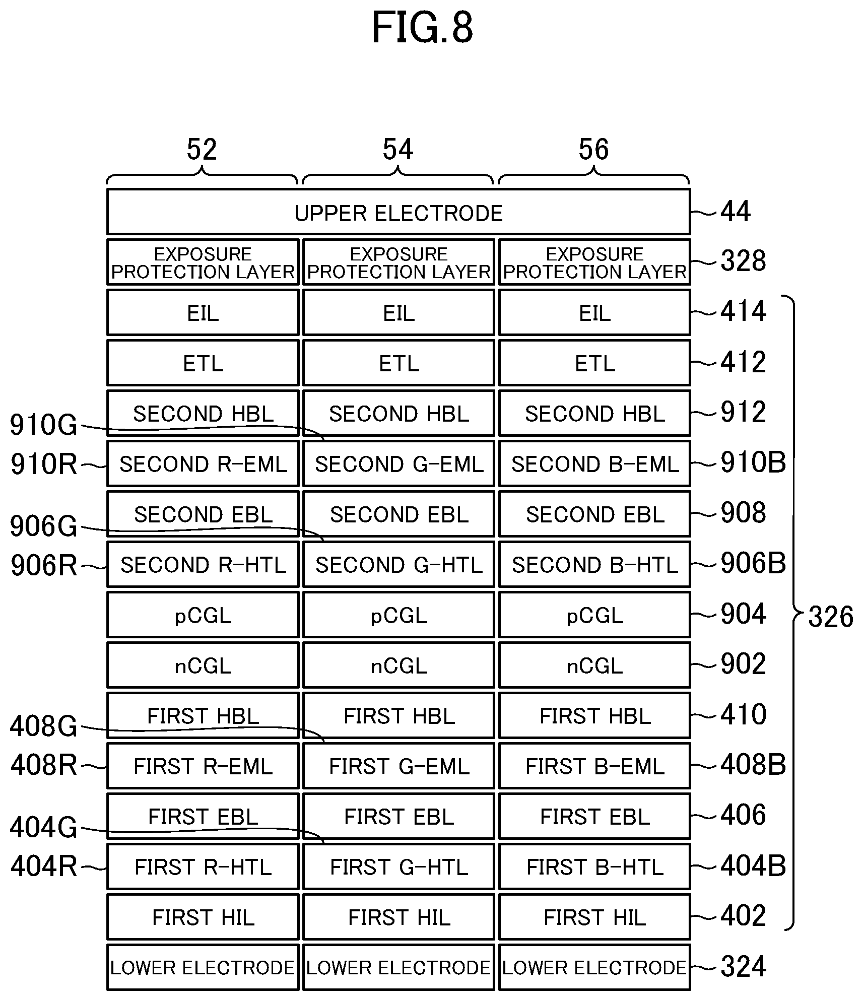 Patent US12622133 Figure 8 – Display device and method for manufacturing thereof