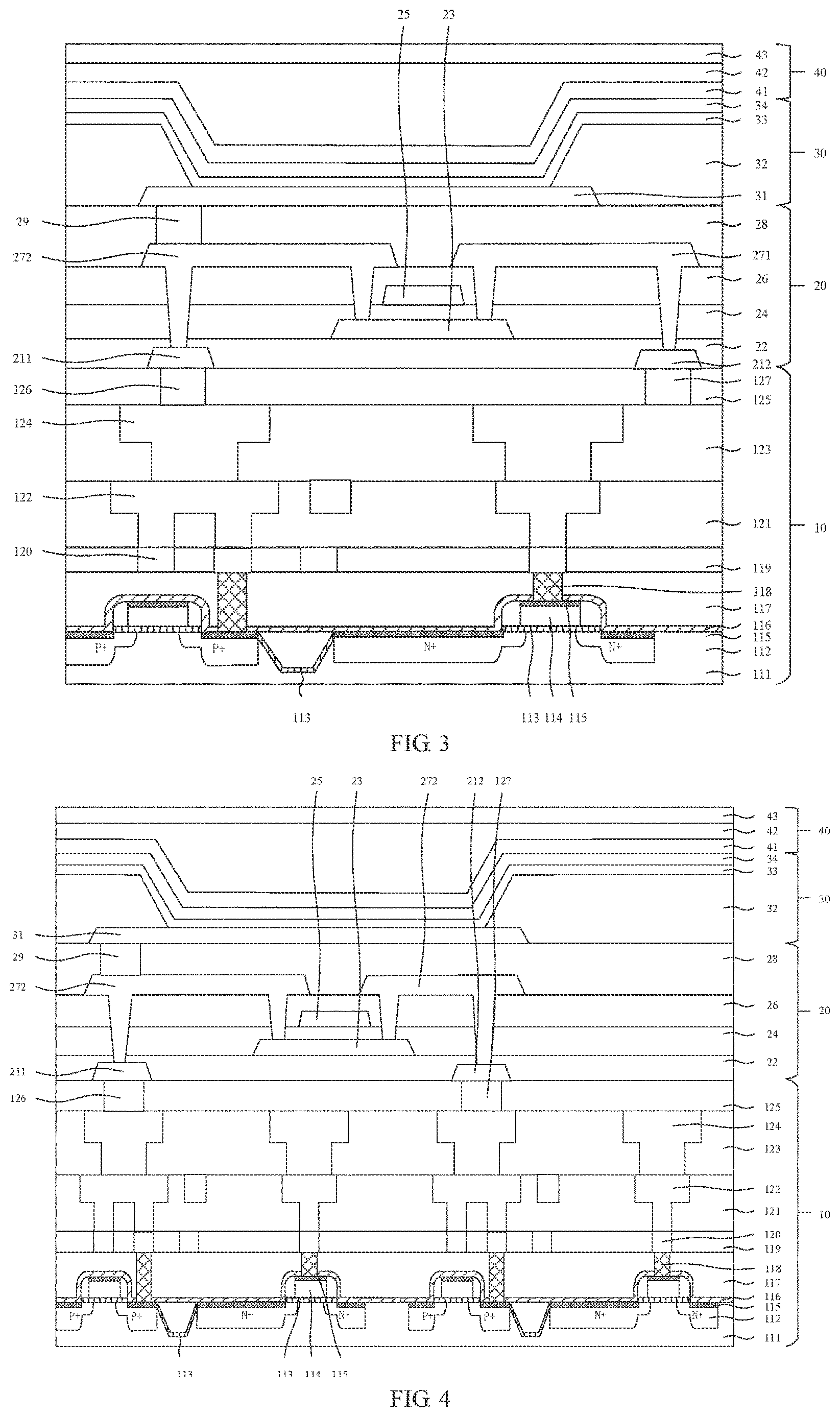 Patent US12622136 Figure 3 – Display panels with oxide transistor connected to silicon transistor