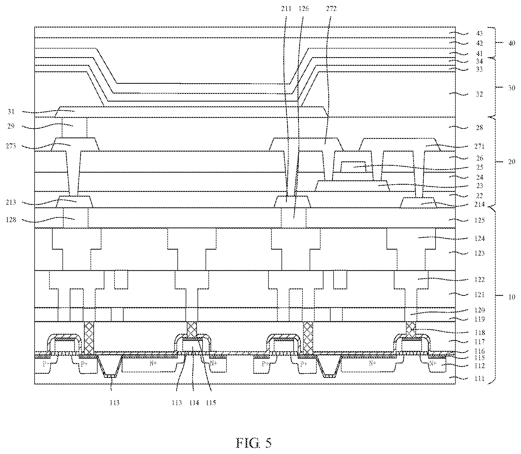 Patent US12622136 Figure 4 – Display panels with oxide transistor connected to silicon transistor