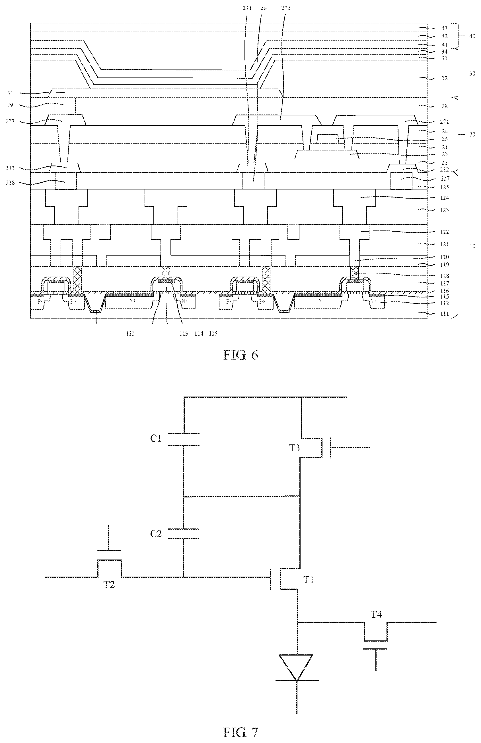 Patent US12622136 Figure 5 – Display panels with oxide transistor connected to silicon transistor