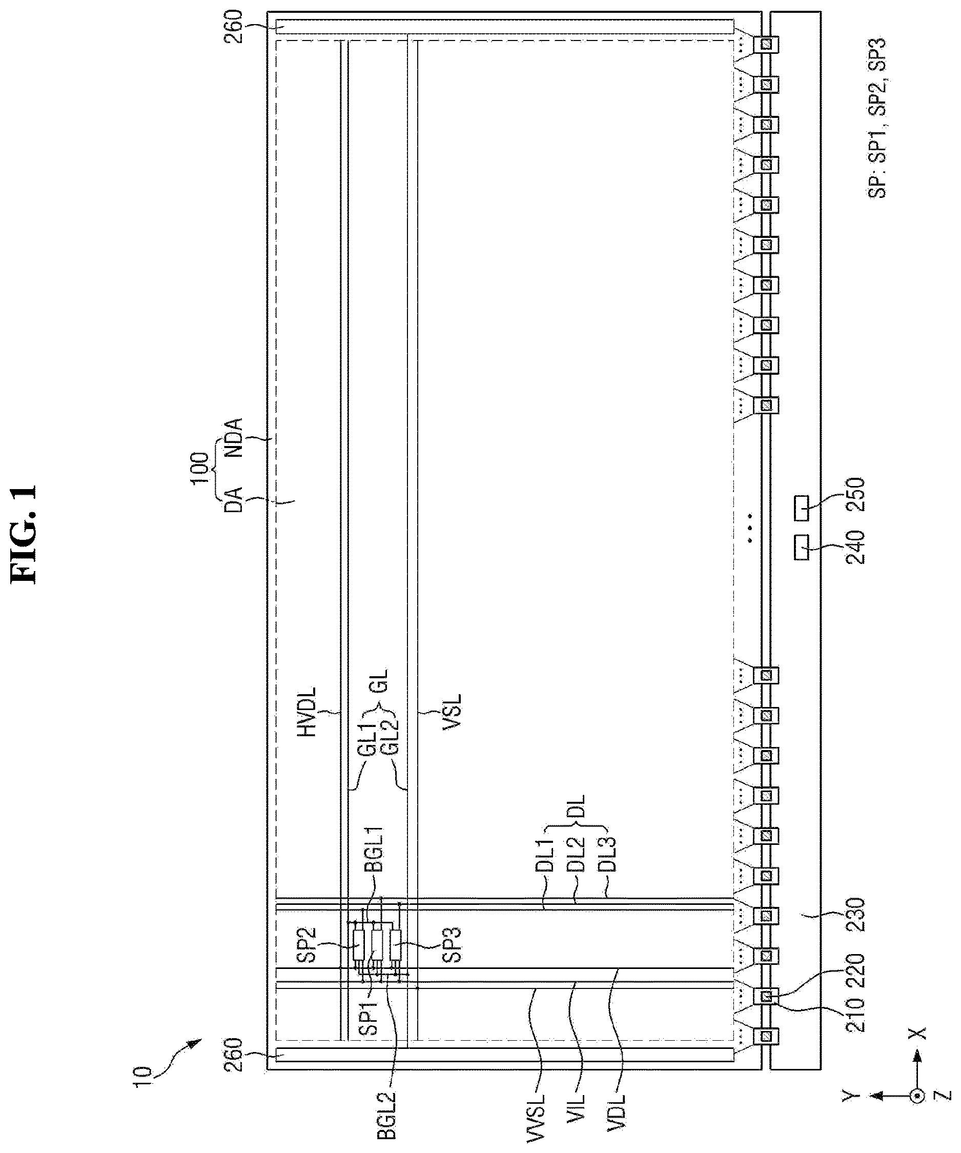 Patent US12622138 Figure 1 – Display device