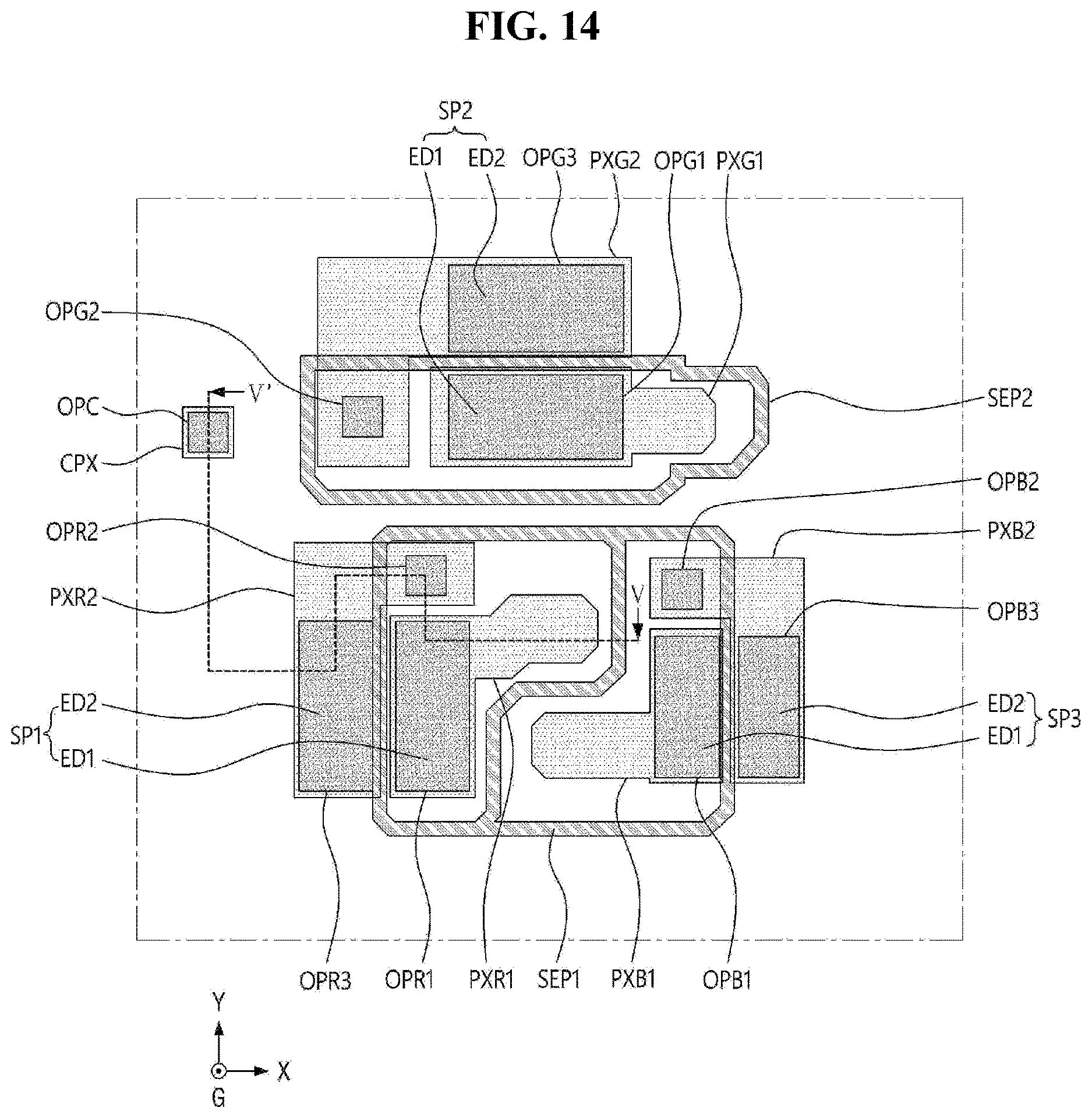 Patent US12622138 Figure 14 – Display device