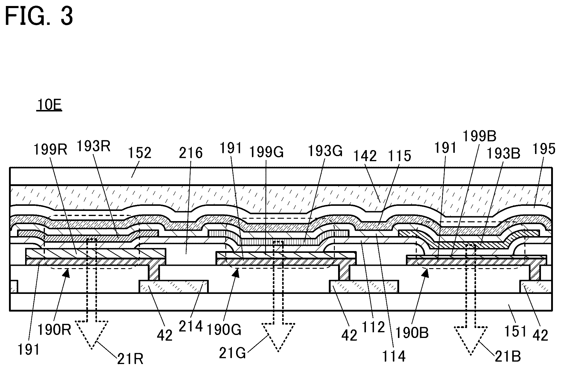 Patent US12622147 Figure 3 – Display device, display module, electronic device, and television device