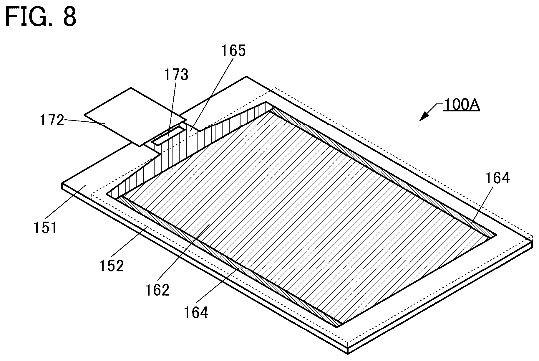 Patent US12622147 Figure 8 – Display device, display module, electronic device, and television device