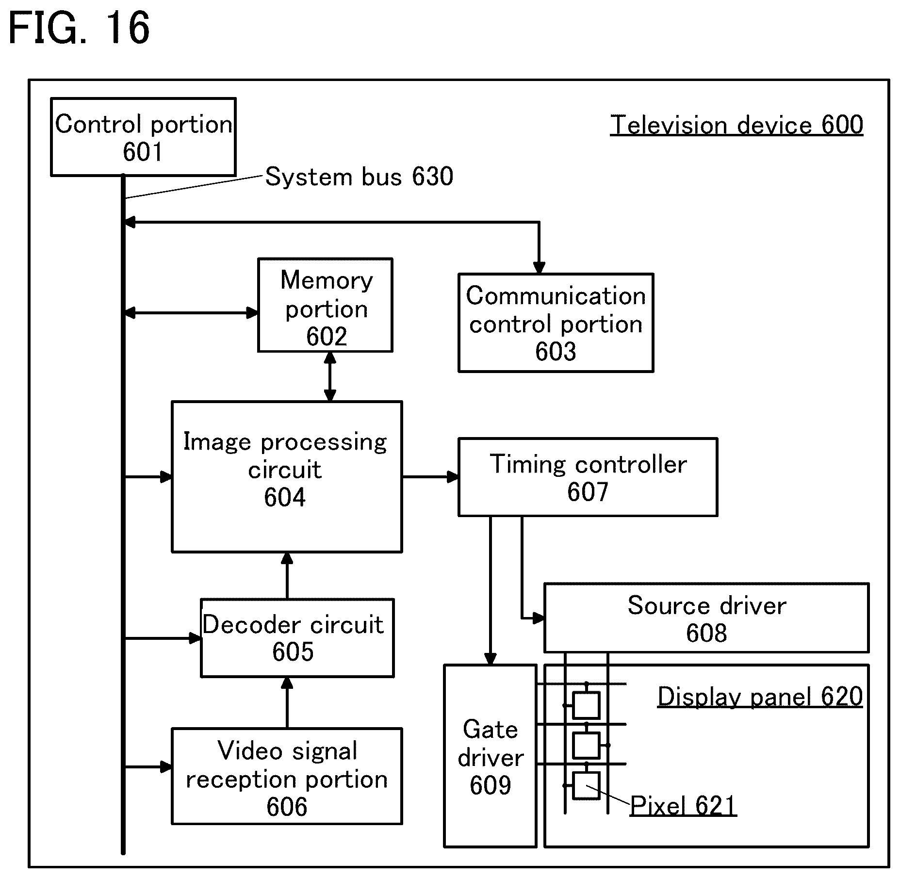 Patent US12622147 Figure 16 – Display device, display module, electronic device, and television device