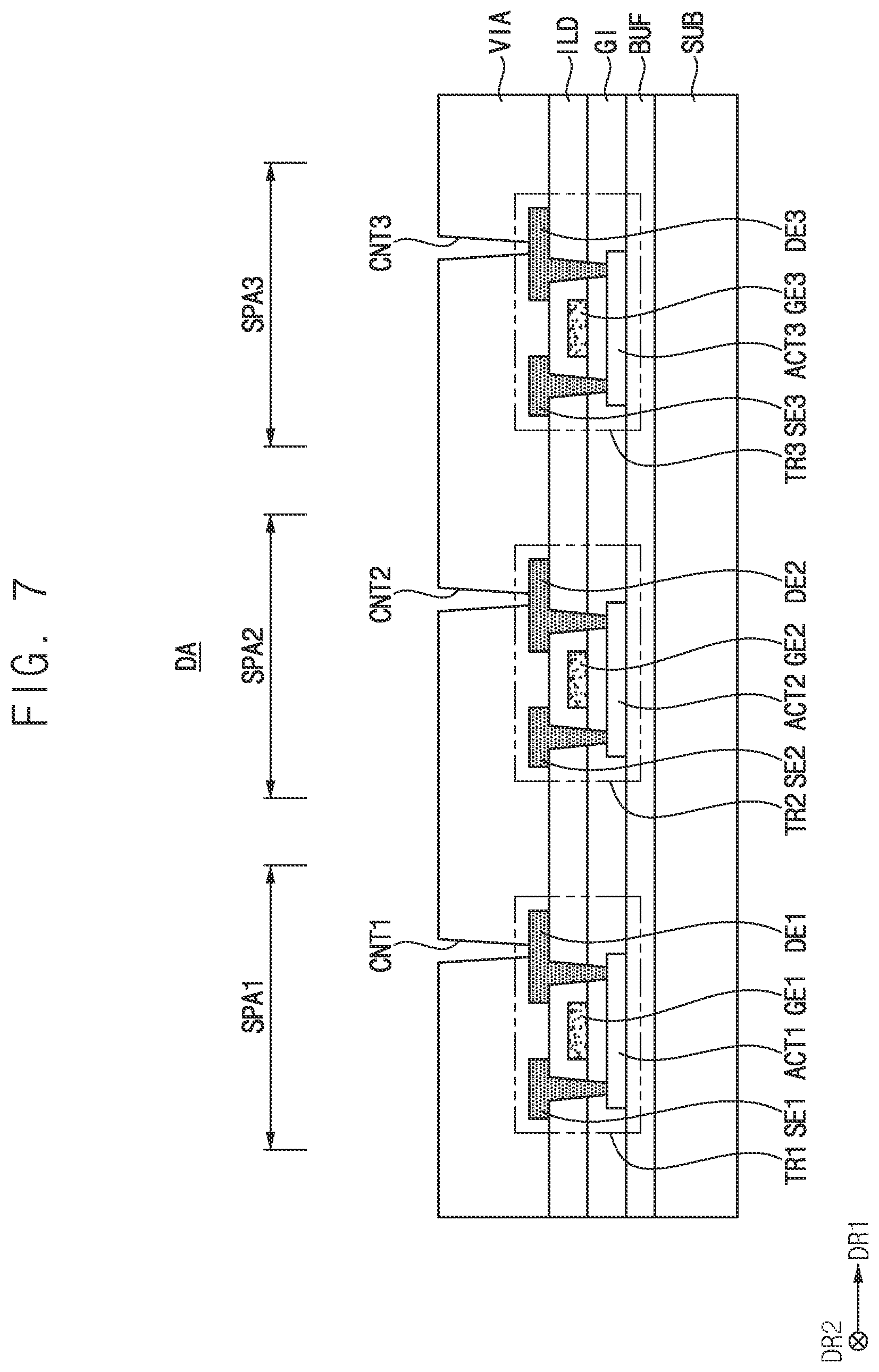 Patent US12622149 Figure 6 – Display device including thickness compensation pattern on pixel electrode and method of manufacturing the same