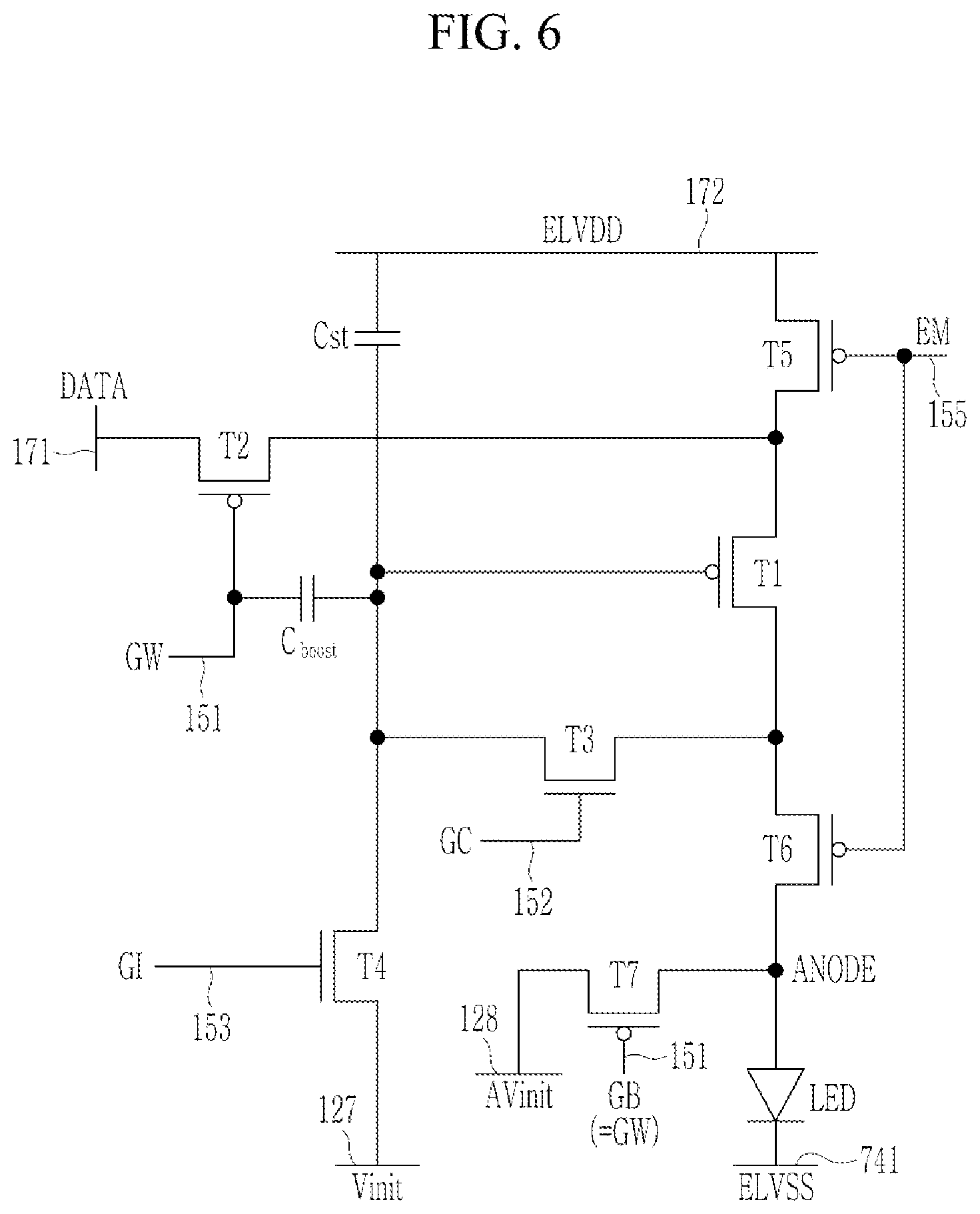 Patent US12622151 Figure 6 – Light emitting display device and electronic device having the same