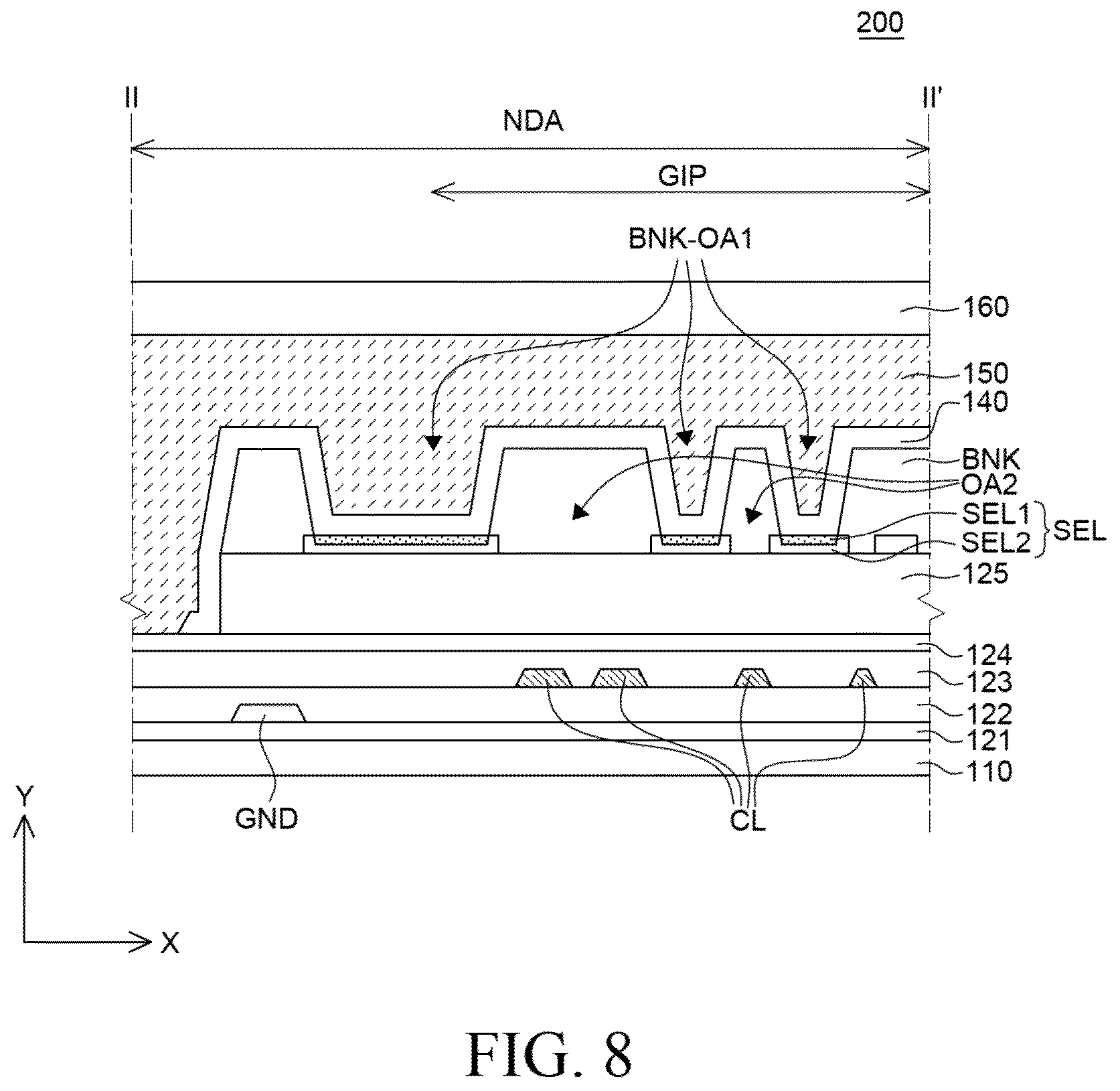 Patent US12622154 Figure 8 – Display device