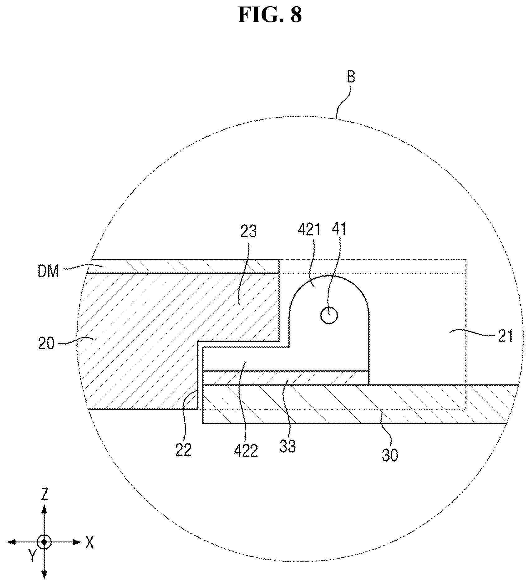 Patent US12622155 Figure 8 – Display device