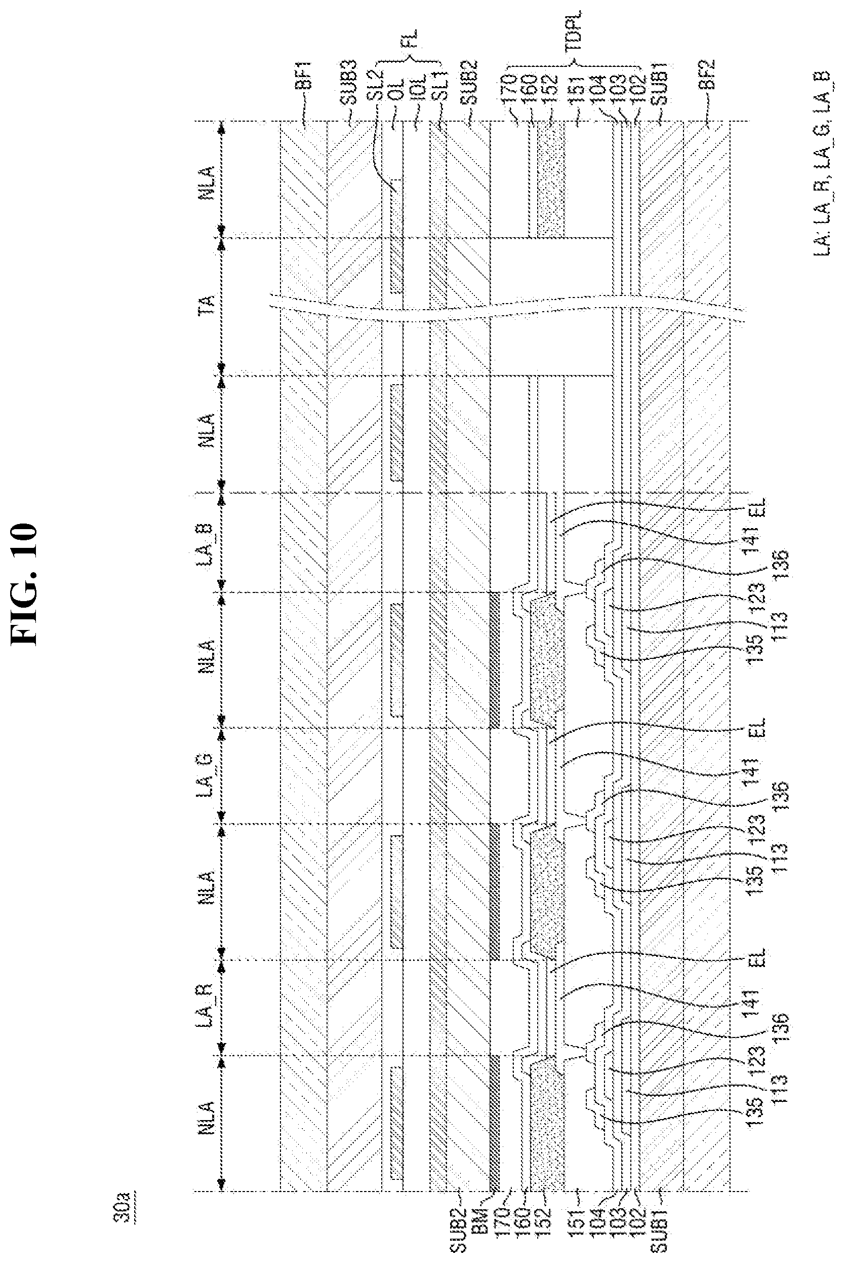 Patent US12622155 Figure 10 – Display device
