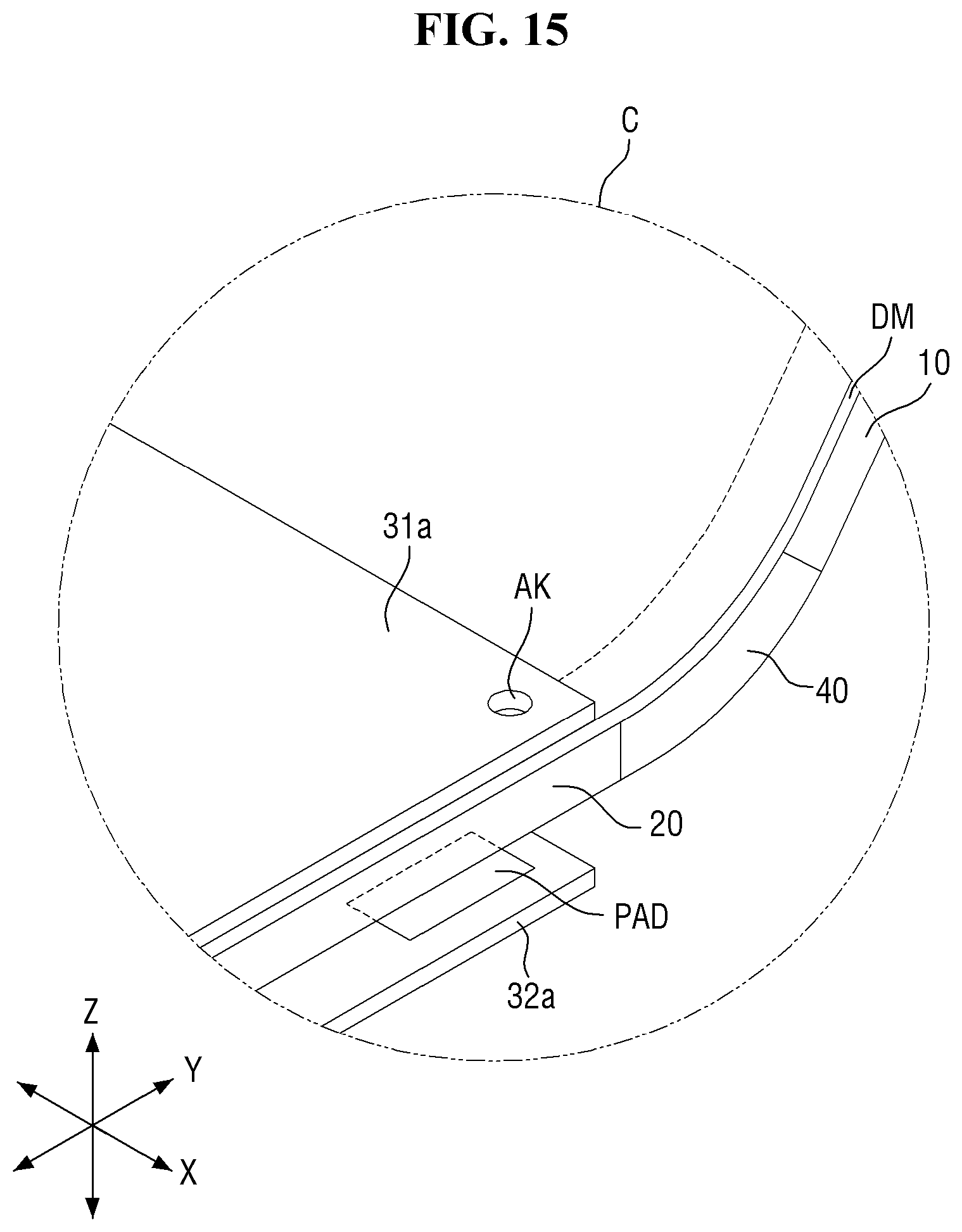 Patent US12622155 Figure 15 – Display device