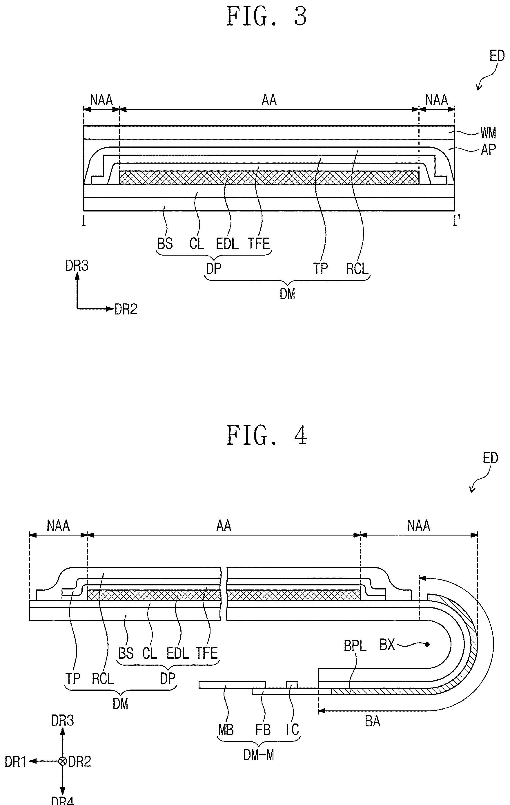 Patent US12622158 Figure 2 – Display panel in which an inorganic layer replaces a typical organic layer in an encapsulation layer