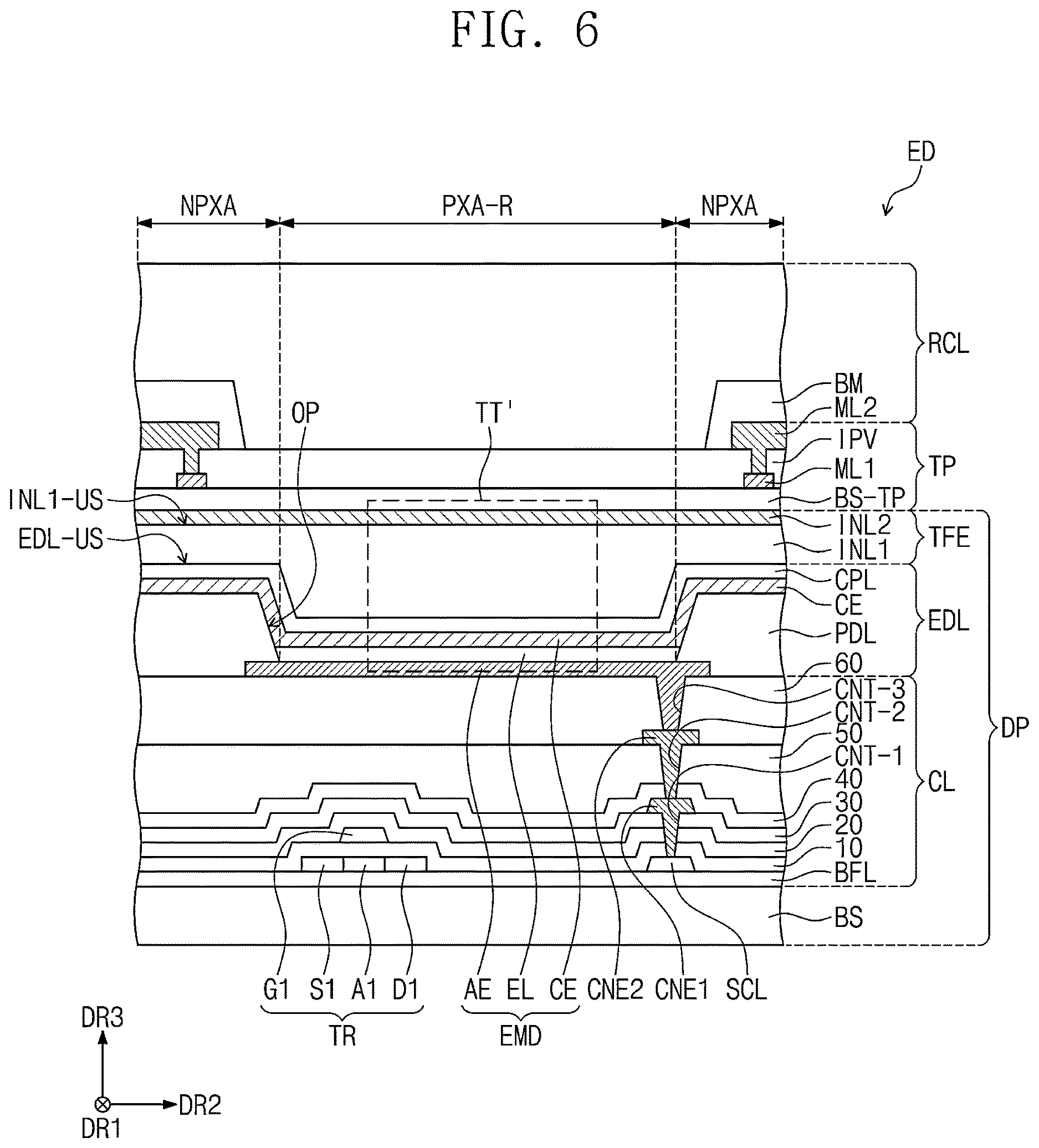 Patent US12622158 Figure 4 – Display panel in which an inorganic layer replaces a typical organic layer in an encapsulation layer
