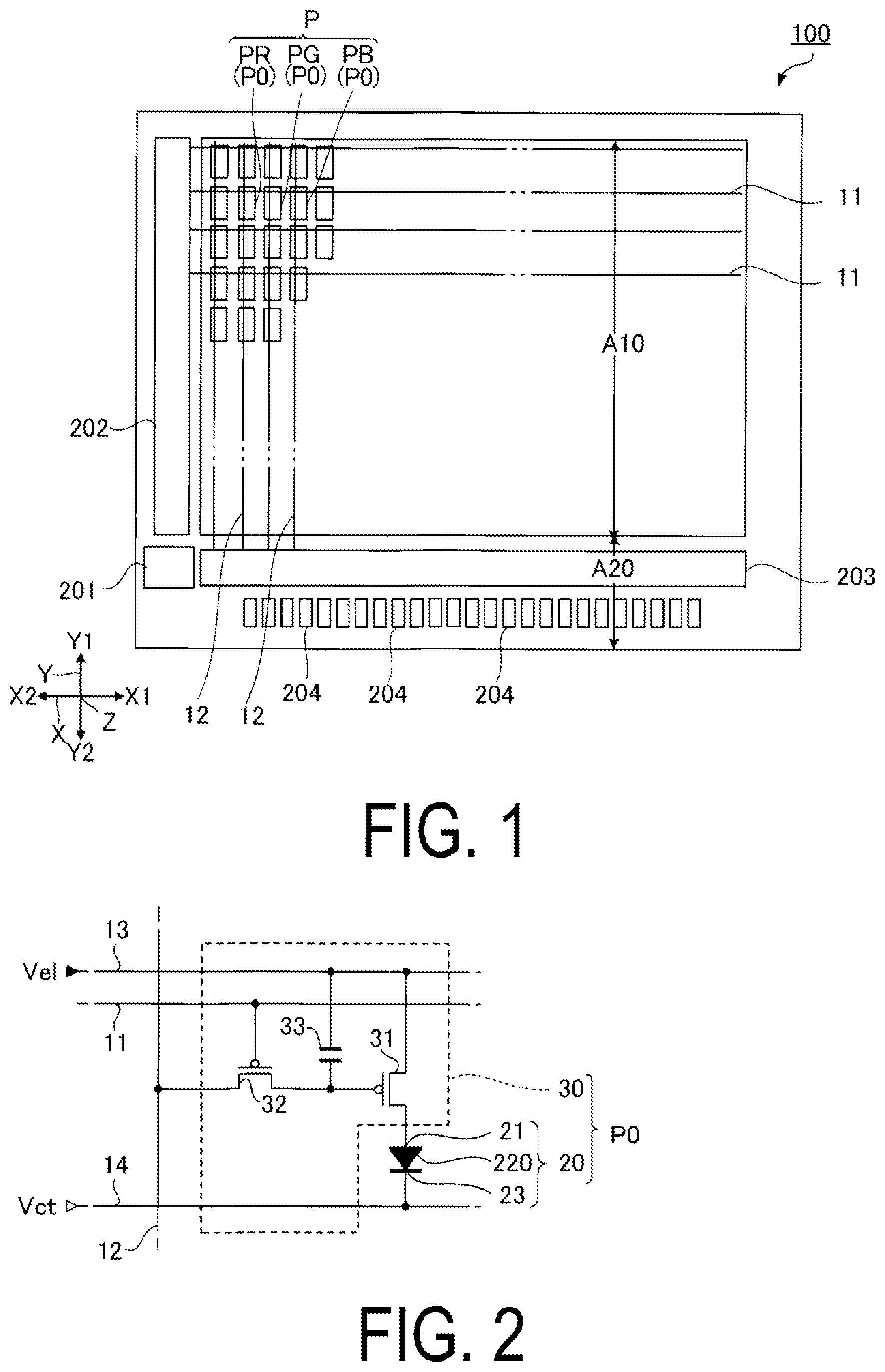 Patent US12622159 Figure 1 – Display device and electronic apparatus