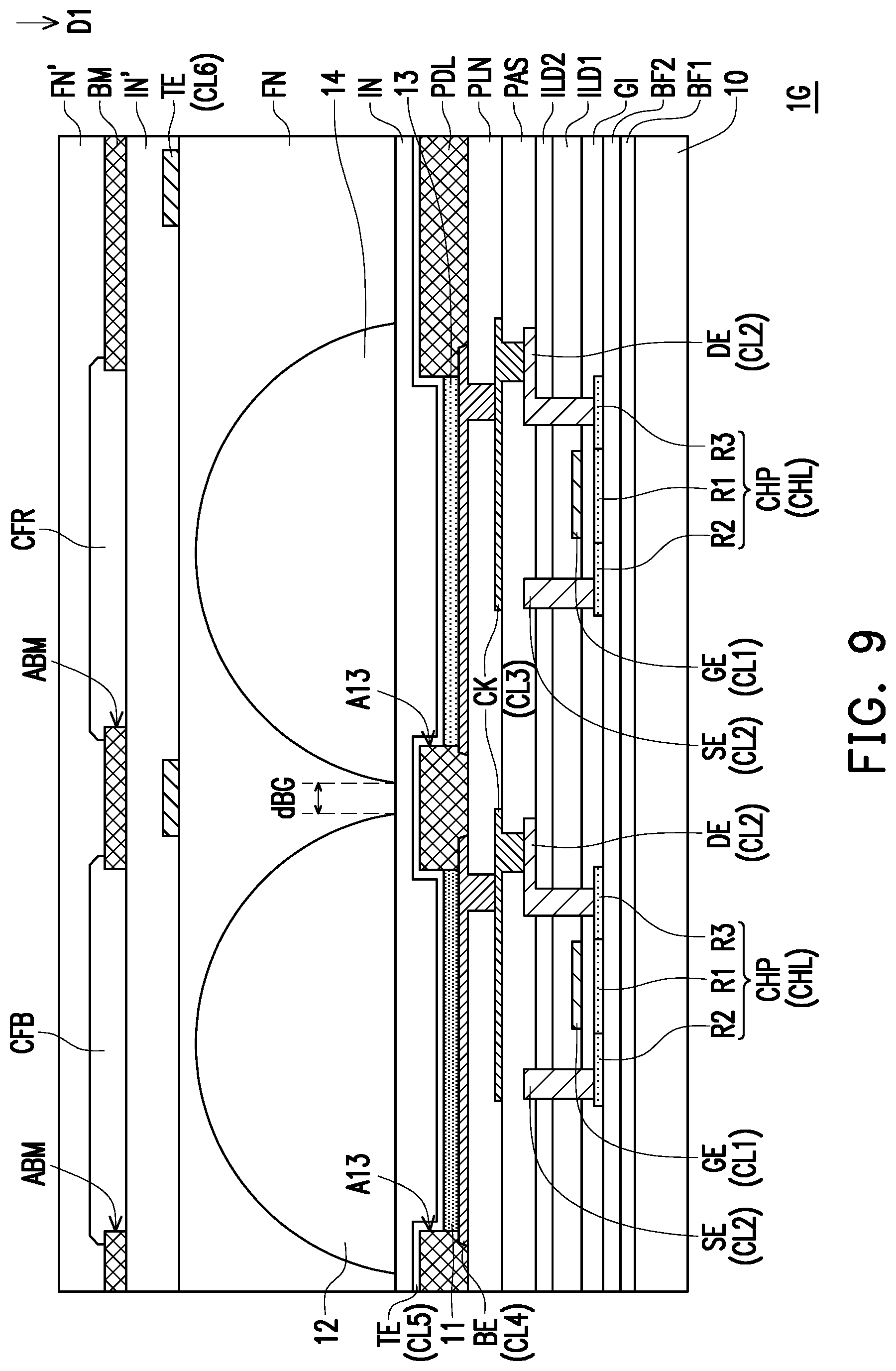 Patent US12622160 Figure 9 – Display device