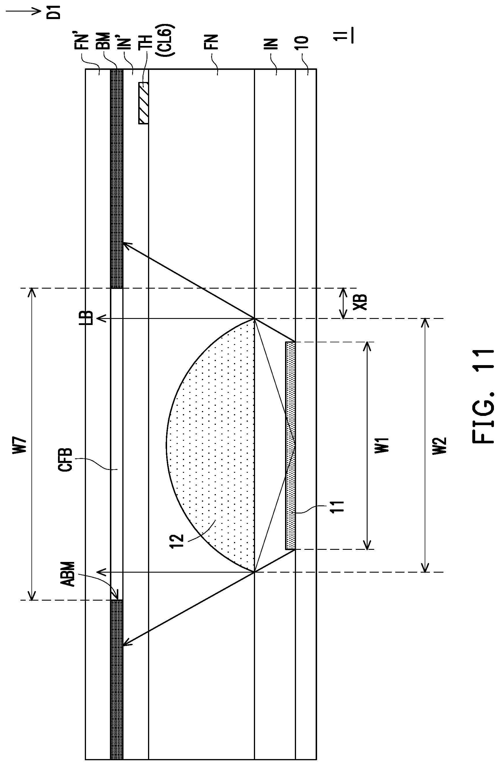 Patent US12622160 Figure 11 – Display device