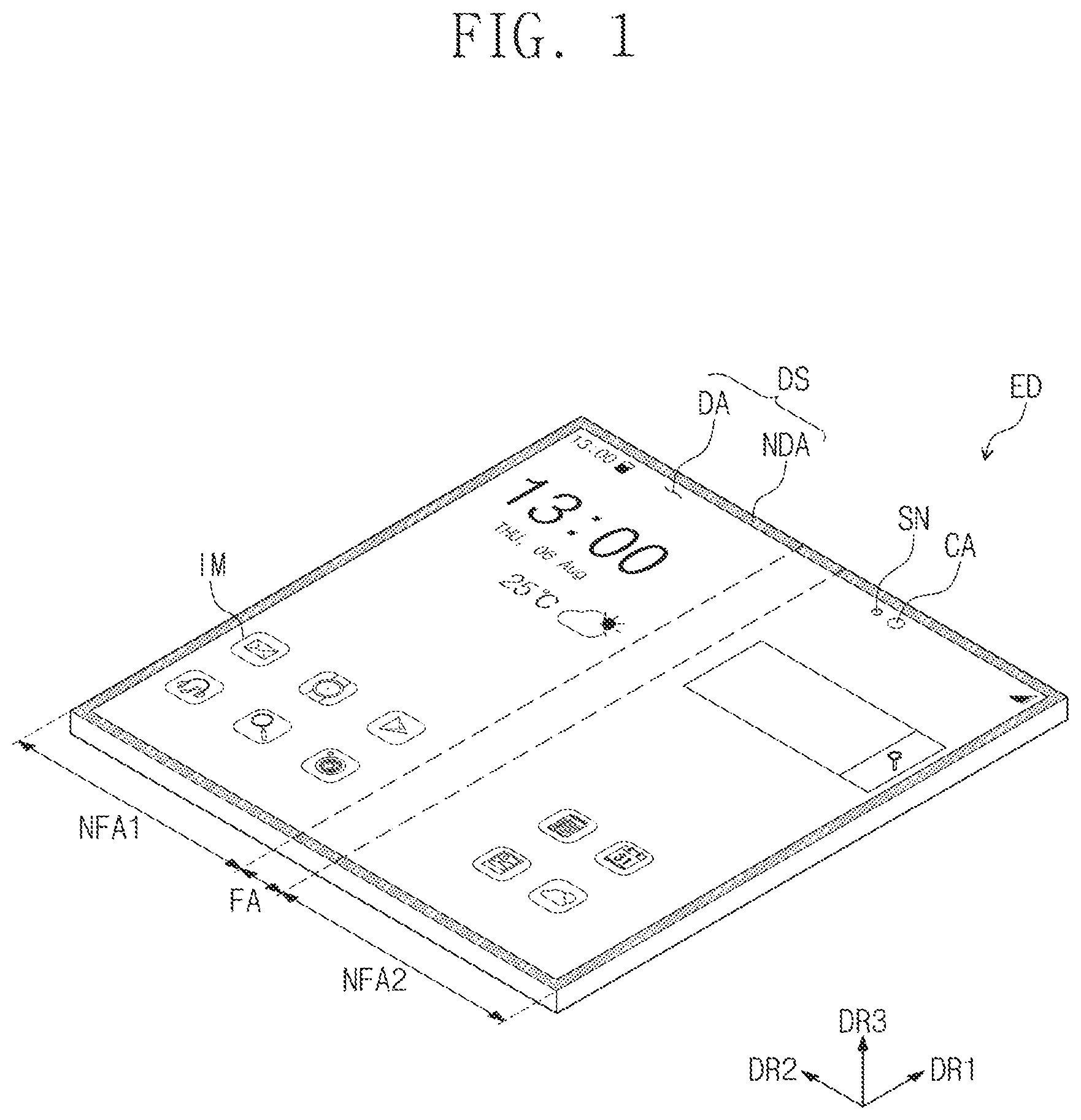 Patent US12622163 Figure 1 – Display device and method for manufacturing the same