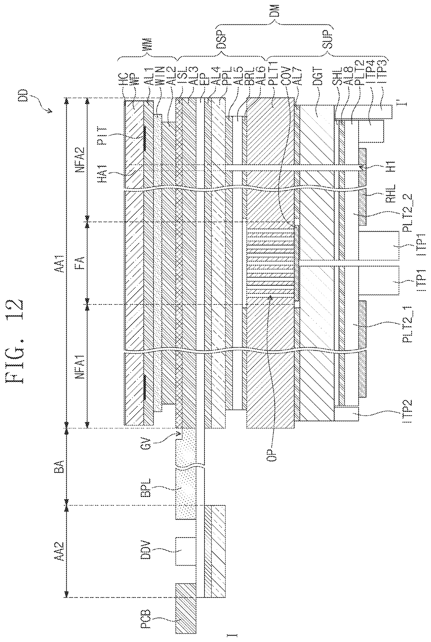 Patent US12622163 Figure 10 – Display device and method for manufacturing the same