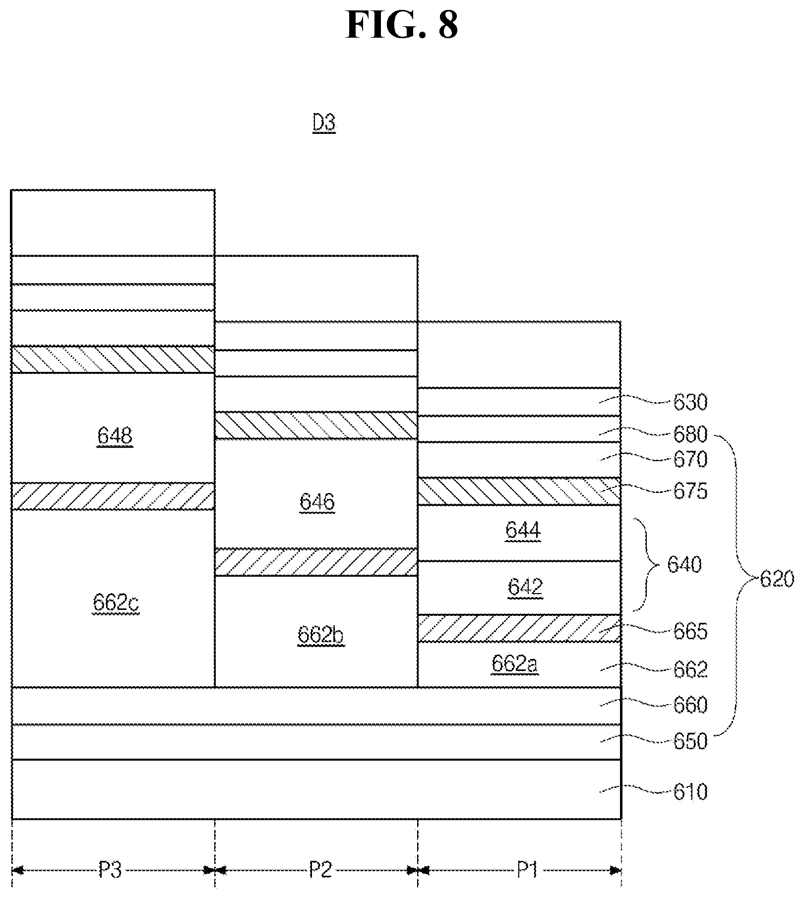 Patent US12622168 Figure 8 – Organic light emitting diode and organic light emitting device including thereof