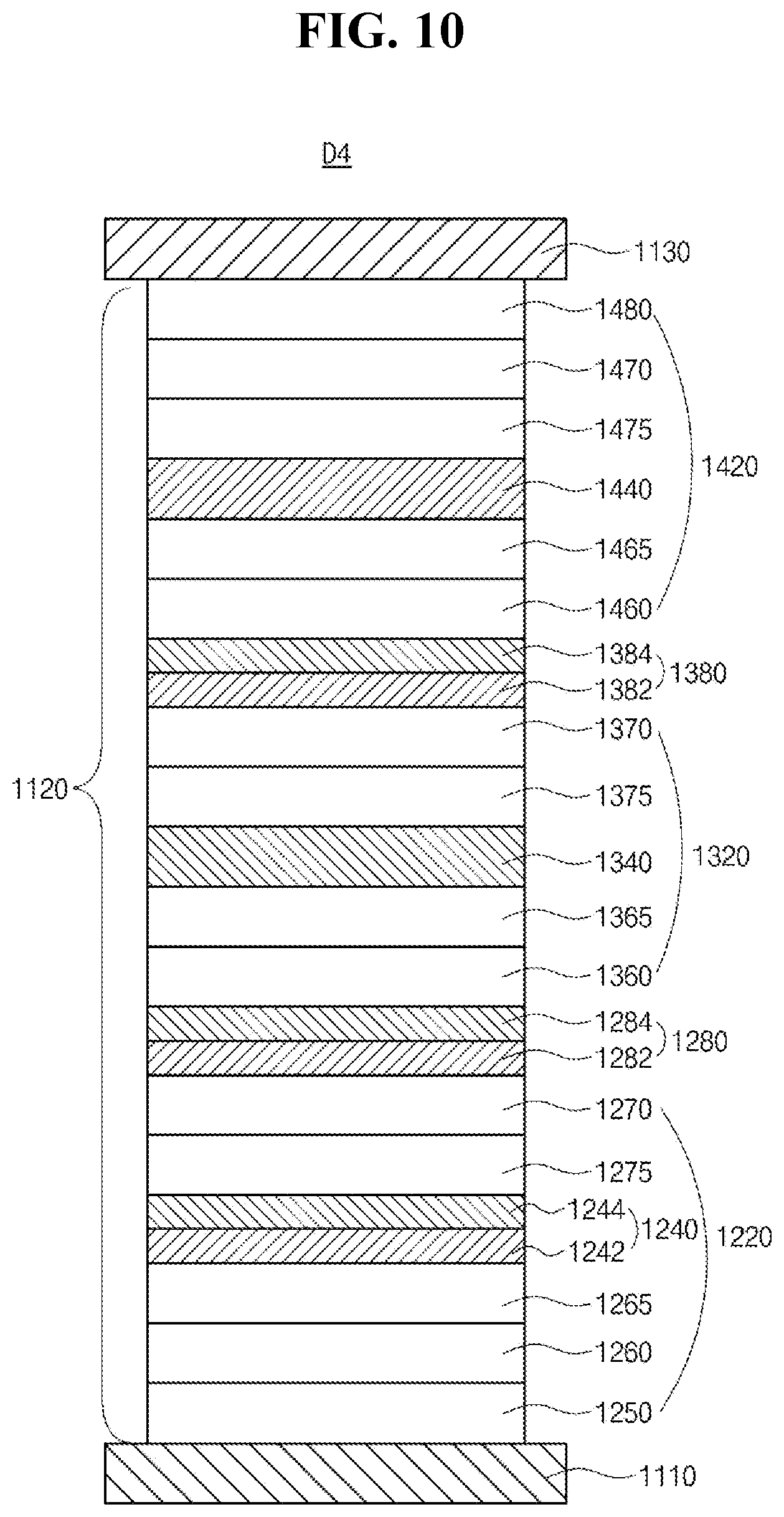 Patent US12622168 Figure 10 – Organic light emitting diode and organic light emitting device including thereof