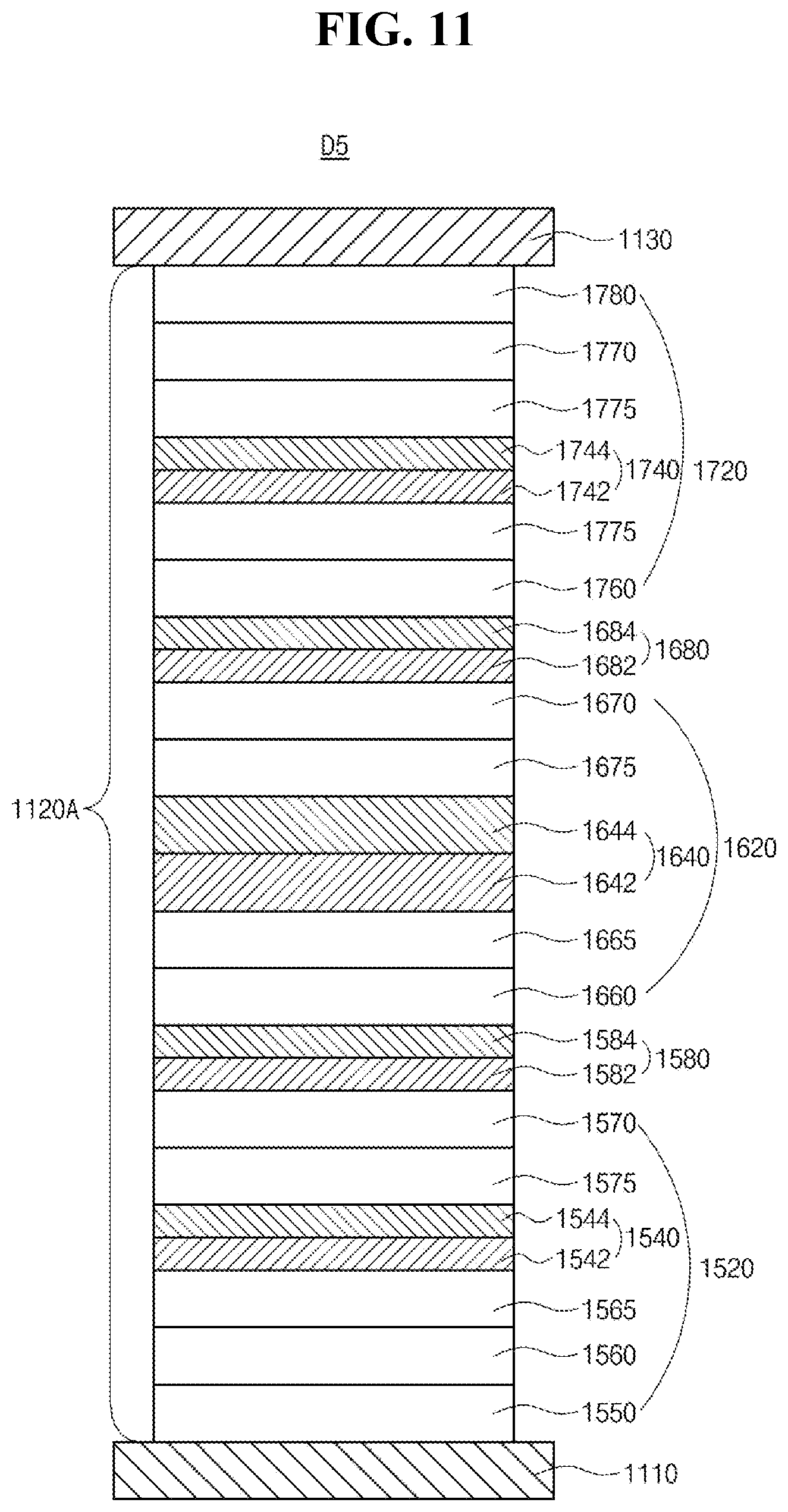 Patent US12622168 Figure 11 – Organic light emitting diode and organic light emitting device including thereof