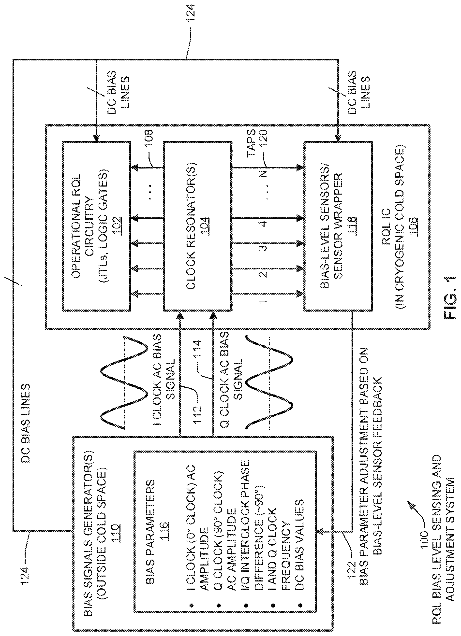 Patent US12622180 Figure 1 – Bias-level sensors for reciprocal quantum logic