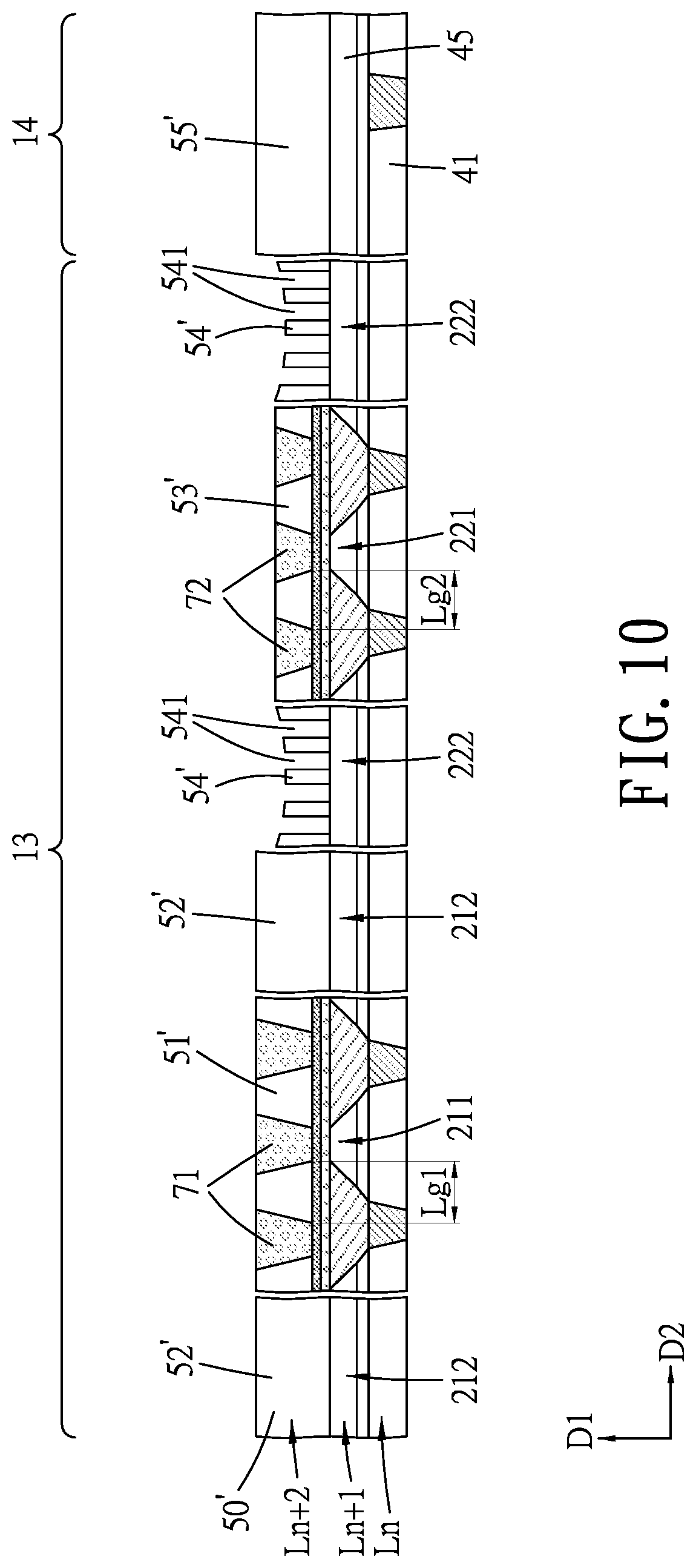 Patent US12622194 Figure 10 – Semiconductor structure including devices with different channel lengths, and method for manufacturing the same