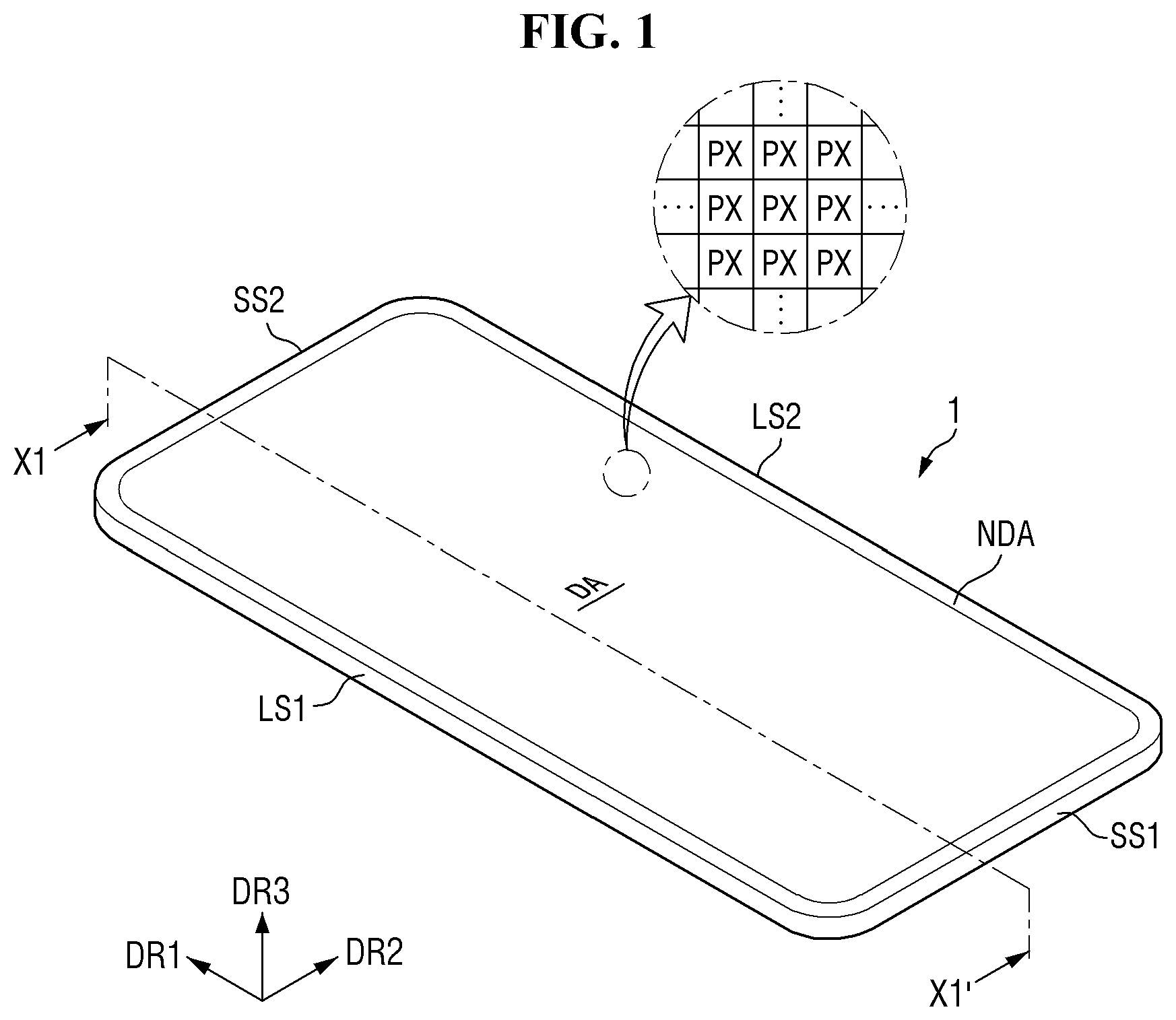 Patent US12622205 Figure 1 – Display device and method of manufacturing the same