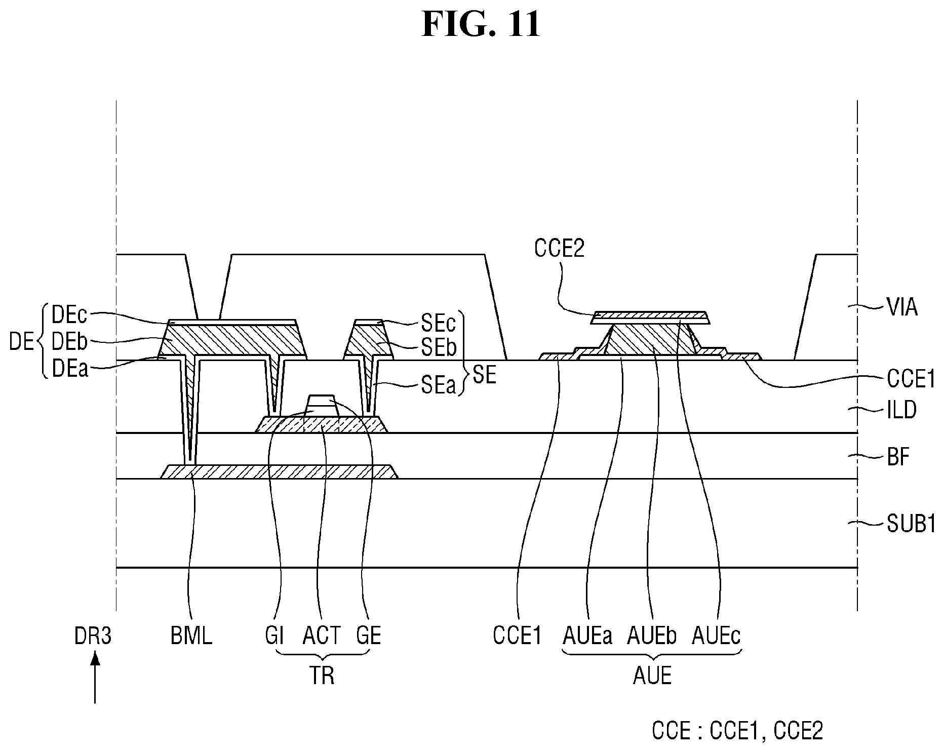 Patent US12622205 Figure 11 – Display device and method of manufacturing the same