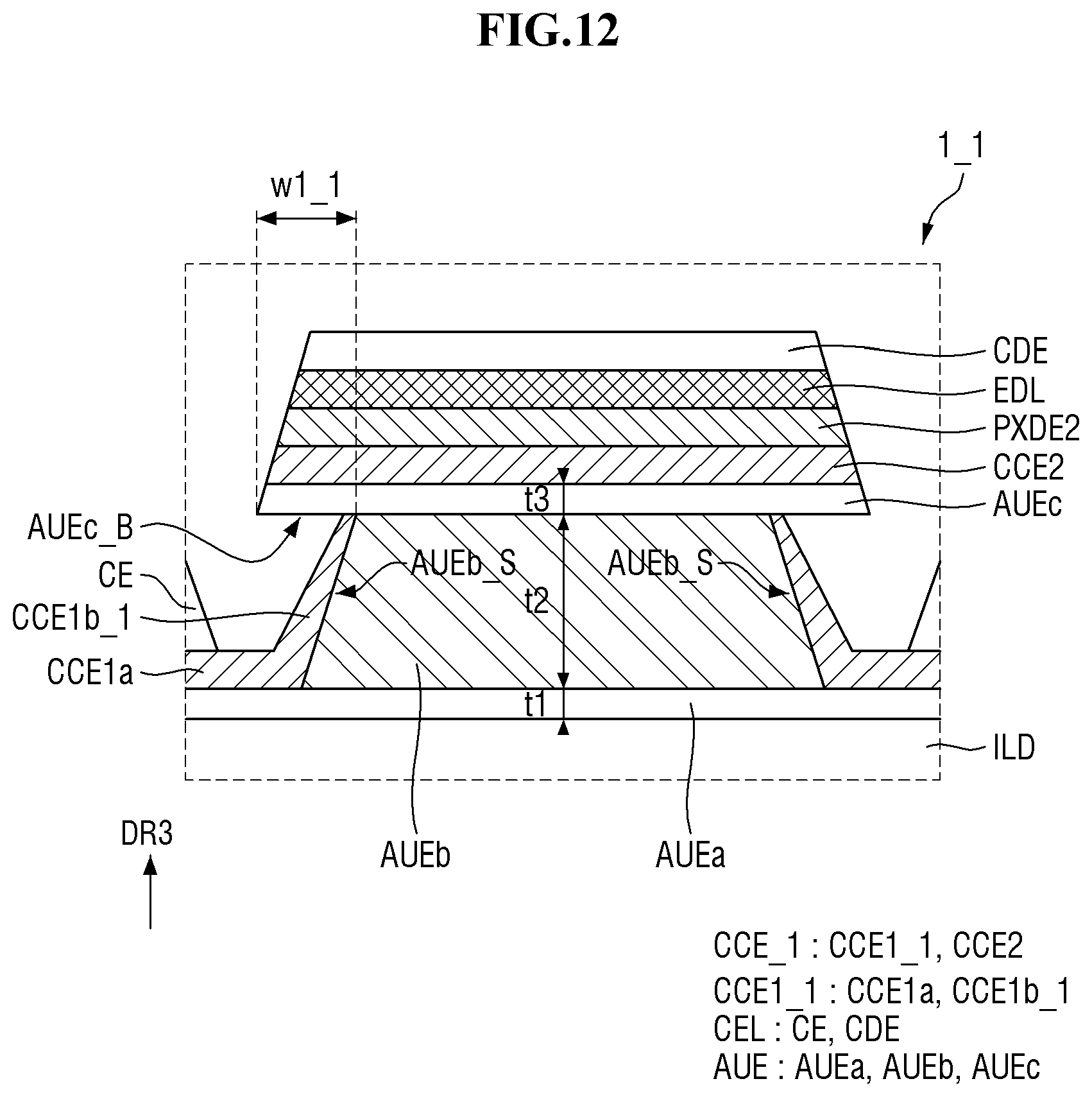 Patent US12622205 Figure 12 – Display device and method of manufacturing the same