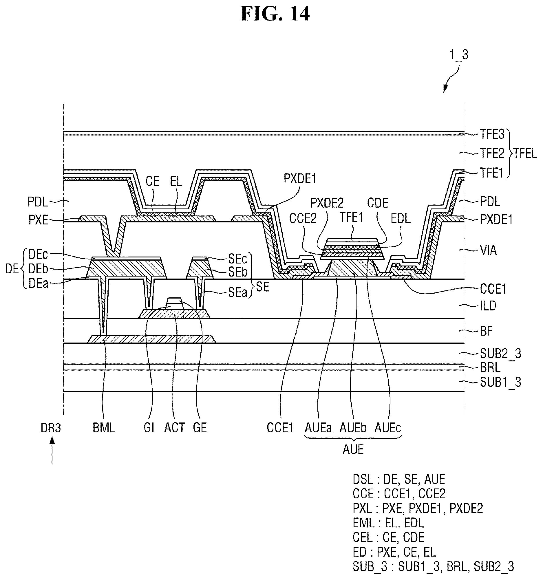 Patent US12622205 Figure 14 – Display device and method of manufacturing the same