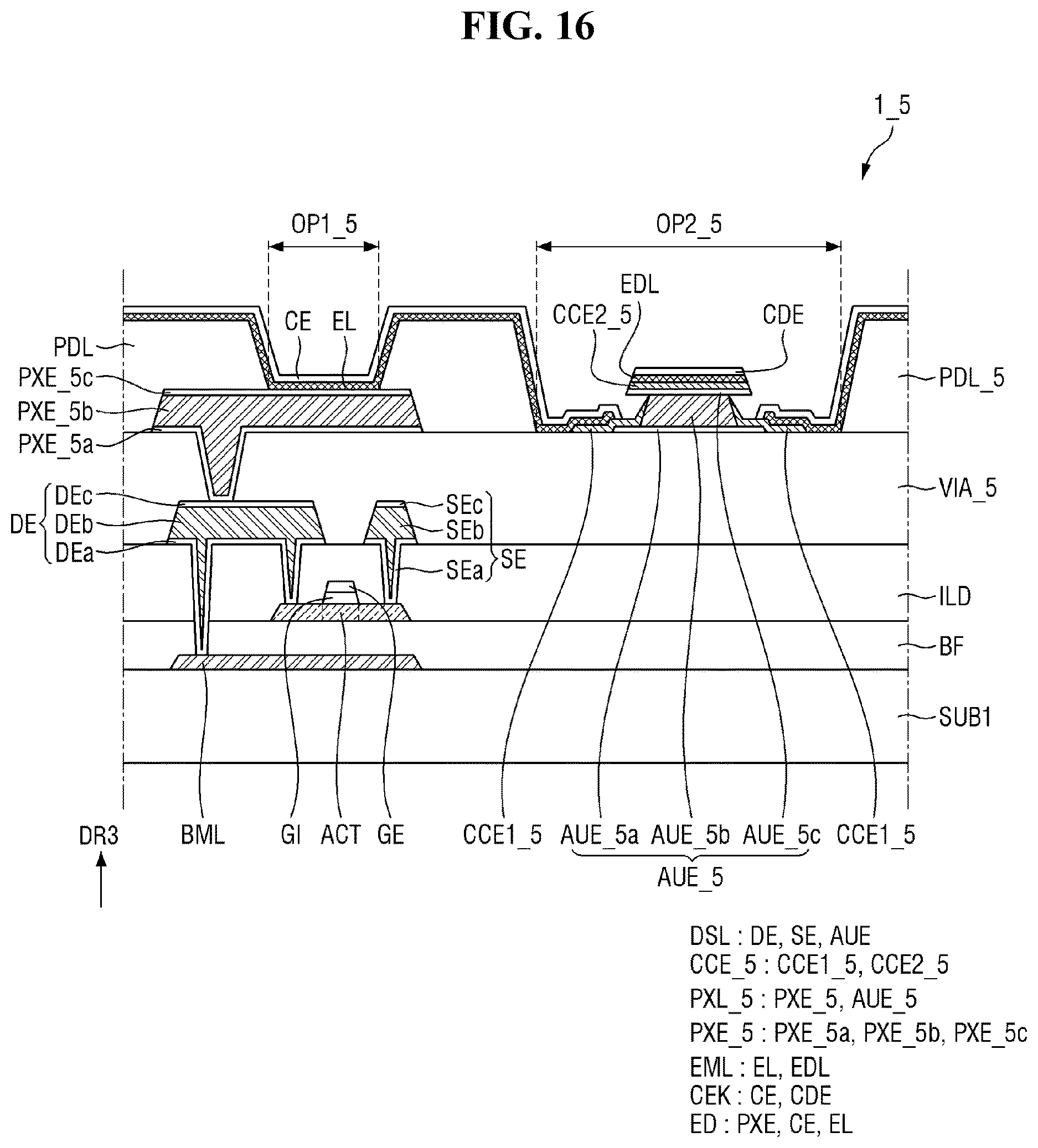 Patent US12622205 Figure 16 – Display device and method of manufacturing the same