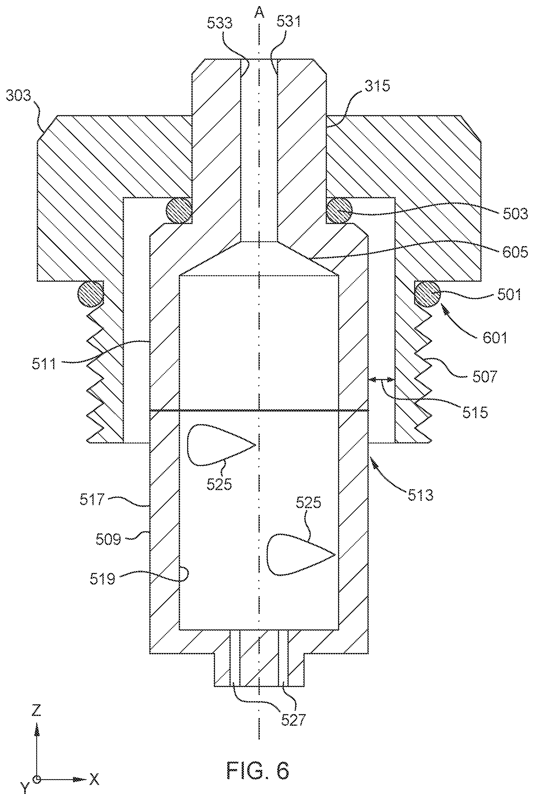 Patent US12622208 Figure 6 – Droplet jet nozzle design